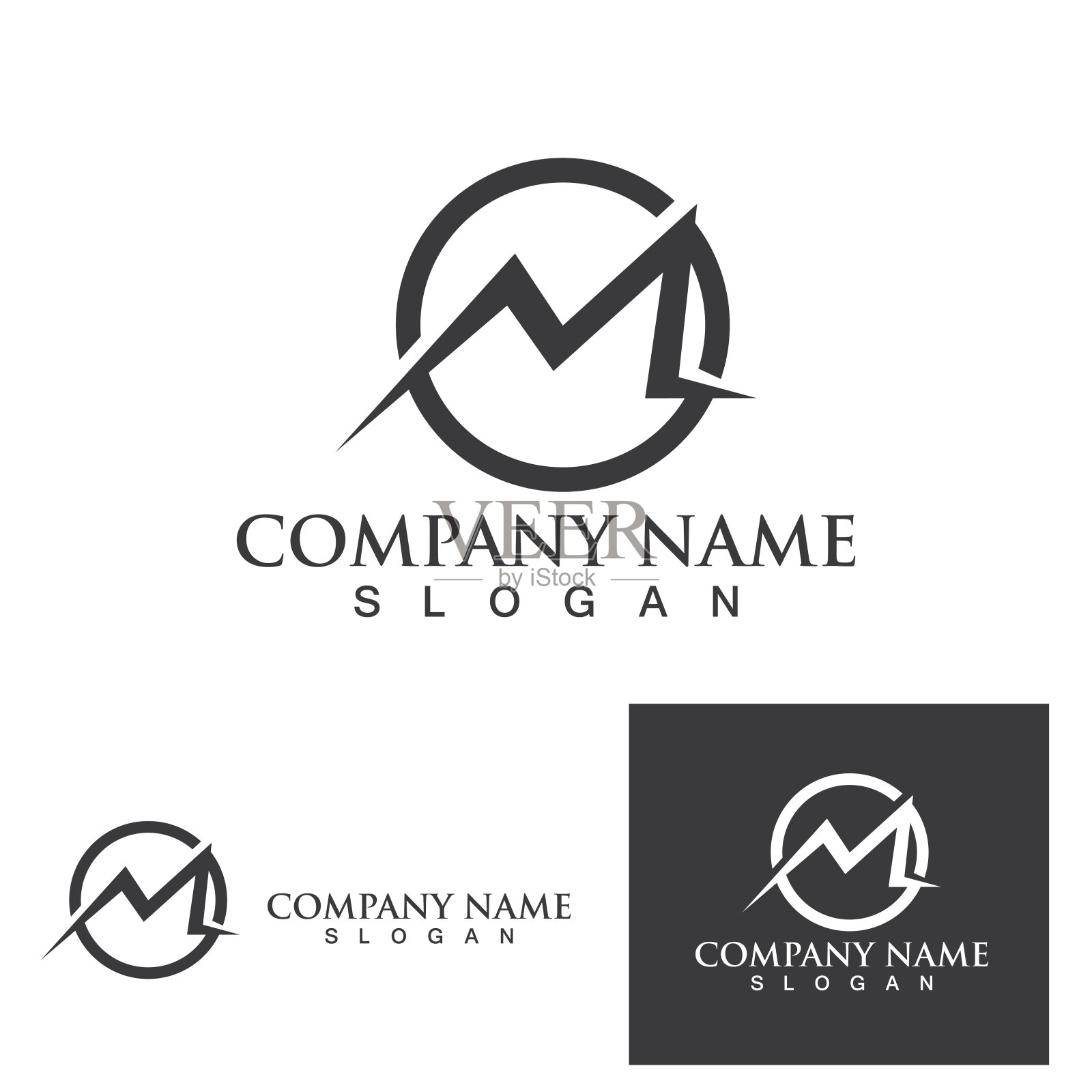 山脉和波浪标志景观图标模板设计元素图片