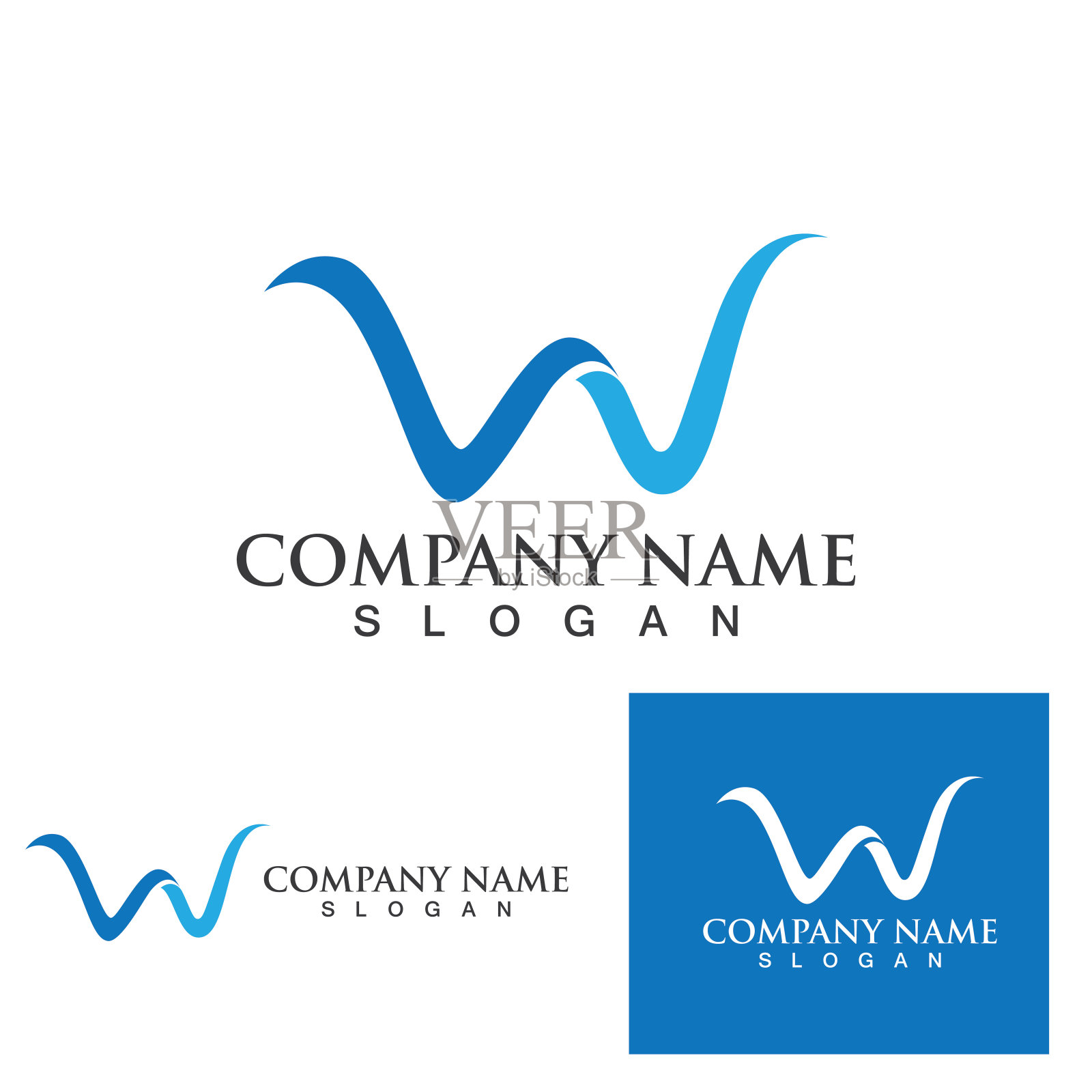 W标志和符号模板插画图片素材