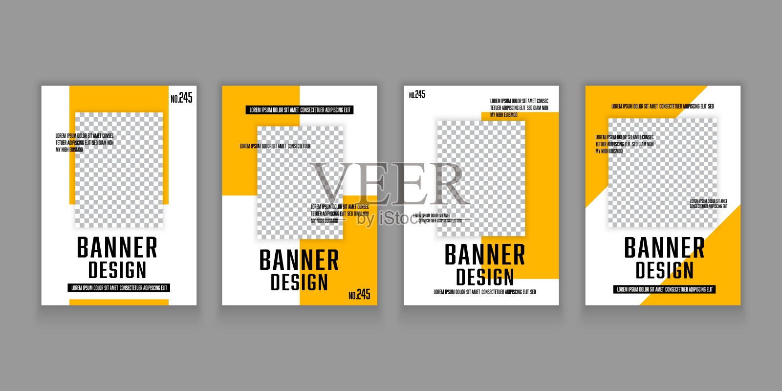 矢量飞行模板数字商业营销。现代旗帜模板。设计模板素材