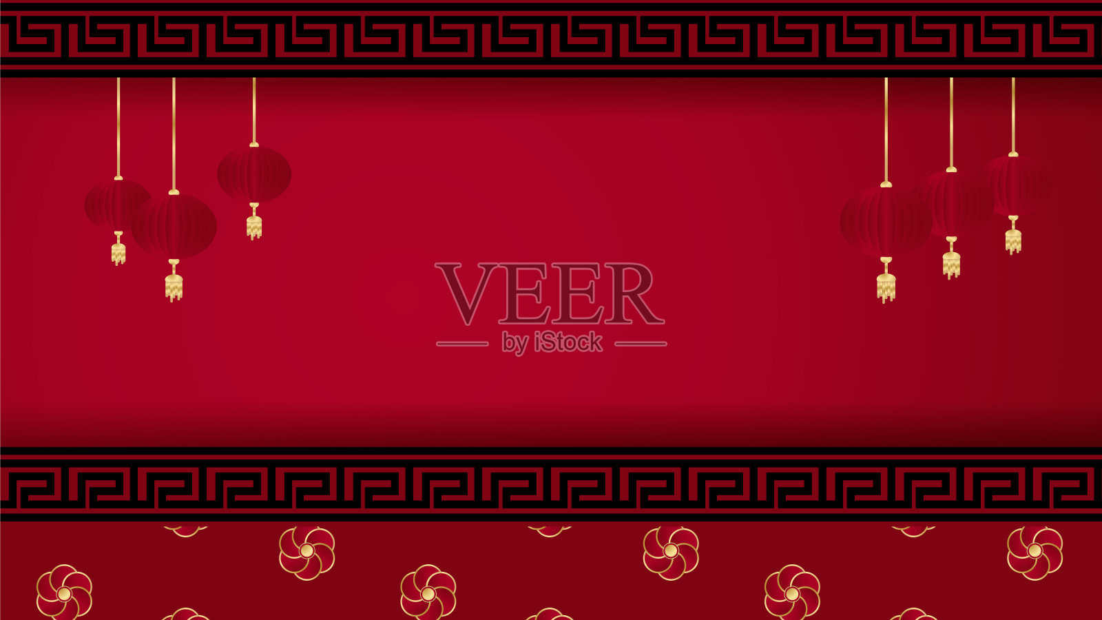 春节快乐红金中国设计背景插画图片素材