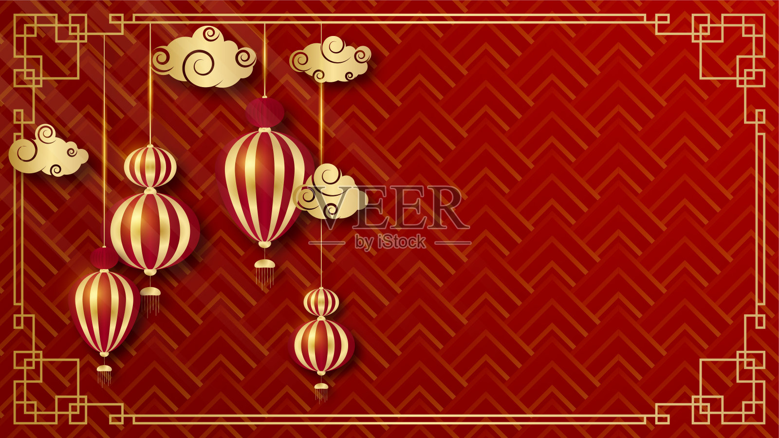 春节快乐红金中国设计背景插画图片素材