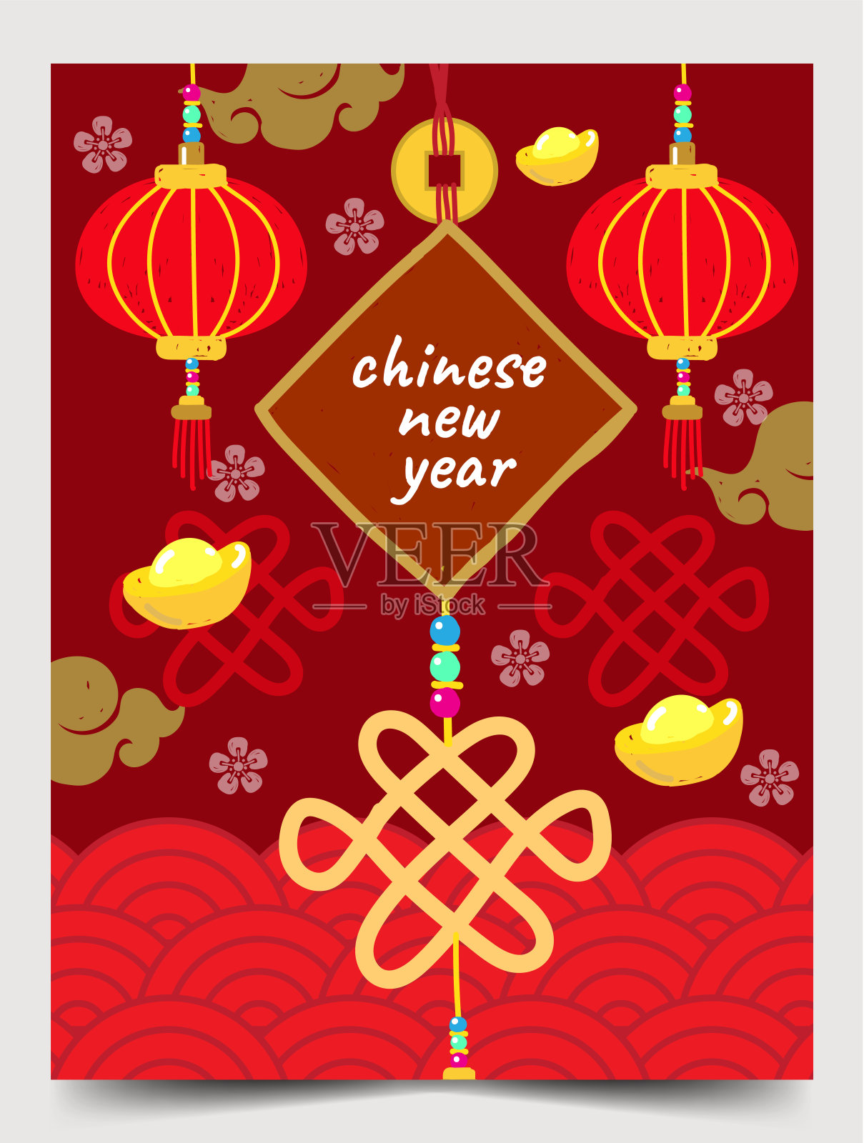 春节可爱海报传单小册子插图矢量10插画图片素材