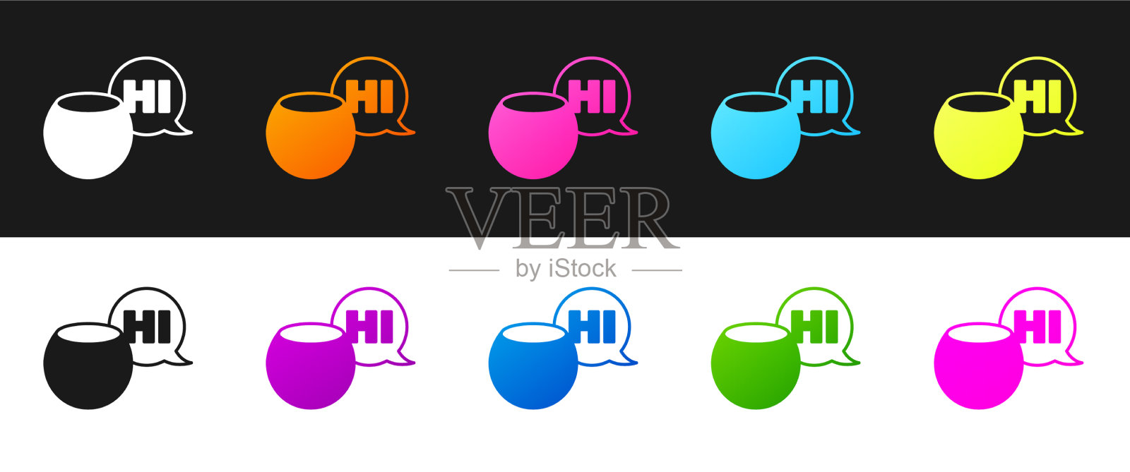 设置语音助手图标隔离为黑色和图标素材