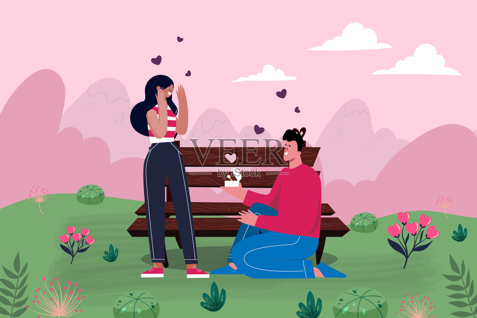 平面情人节插图矢量插图插画图片素材
