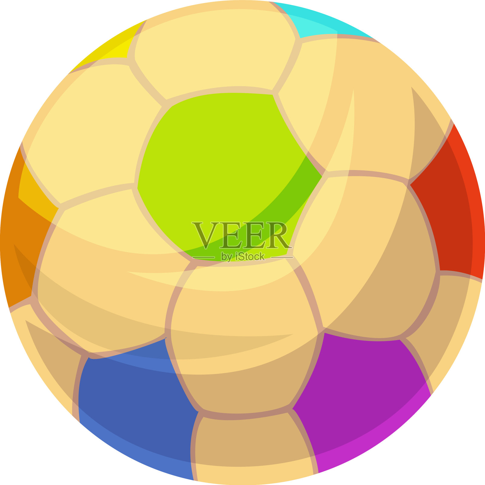 卡通球彩色儿童足球的象征游戏设计元素图片