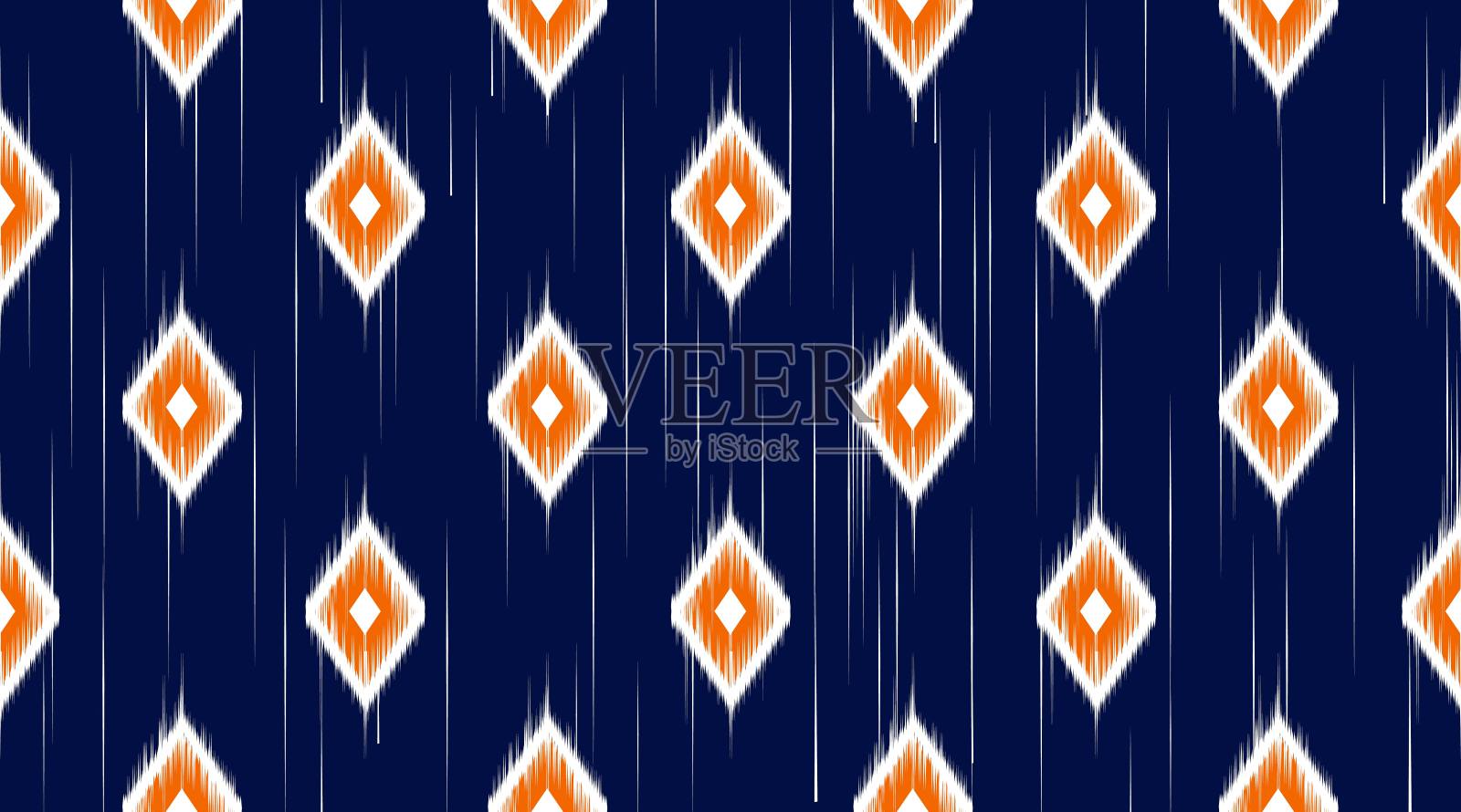 几何民族东方伊卡特图案传统设计插画图片素材