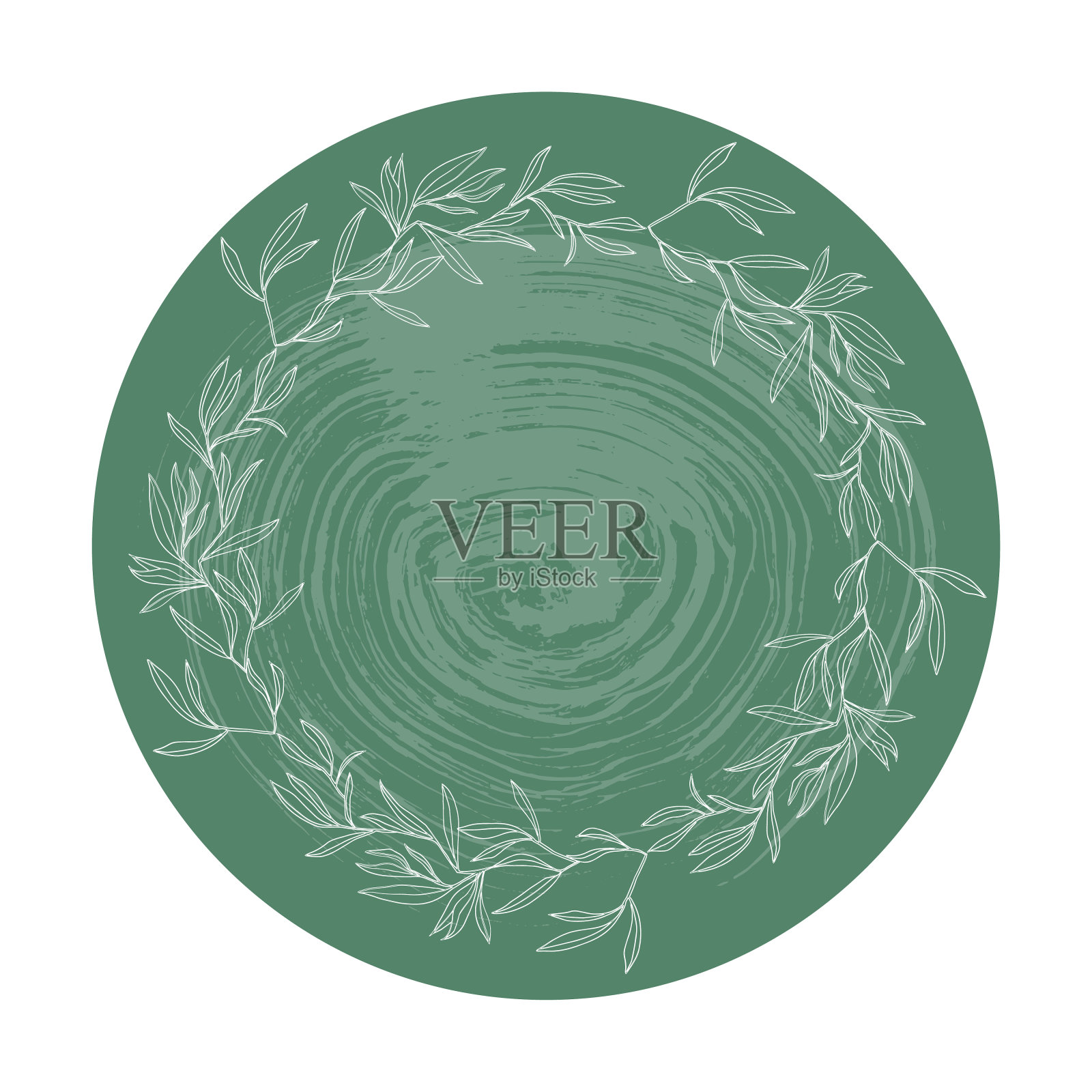 矢量隔离空白圆形标签与纹理。圆形贴纸用于放置图像或文本。产品标签标签。插画图片素材