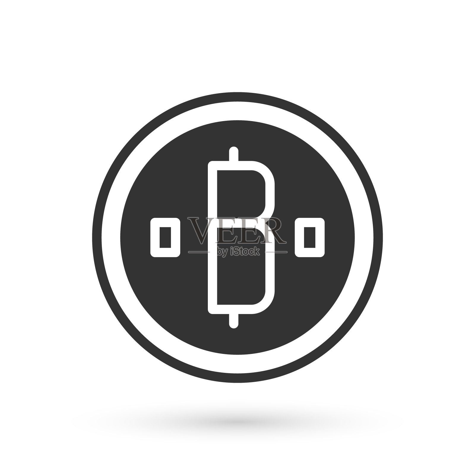 灰色加密货币比特币图标孤立在白色背景。物理一些硬币。基于区块链的安全加密货币。向量图标素材