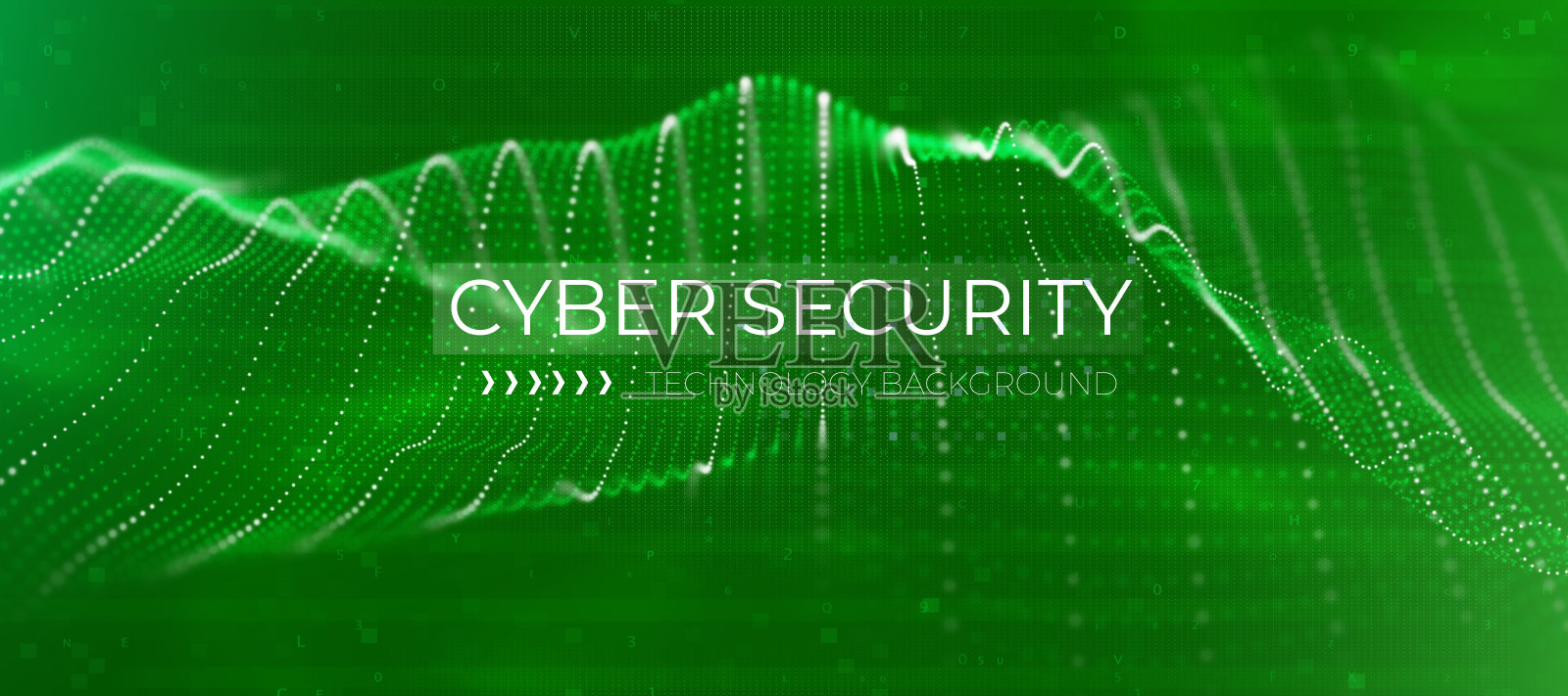 摘要绿色颗粒背景。流波点景。数字数据结构。未来网格或声音网格。可视化模式点。插画图片素材