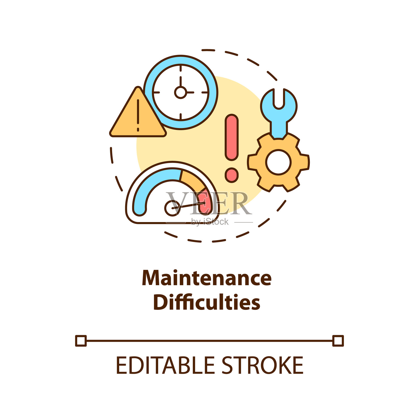 维修困难概念图标插画图片素材