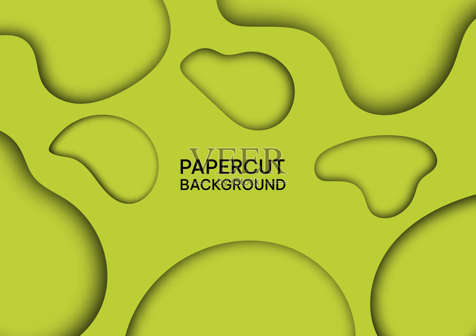 绿色剪纸背景。插画图片素材