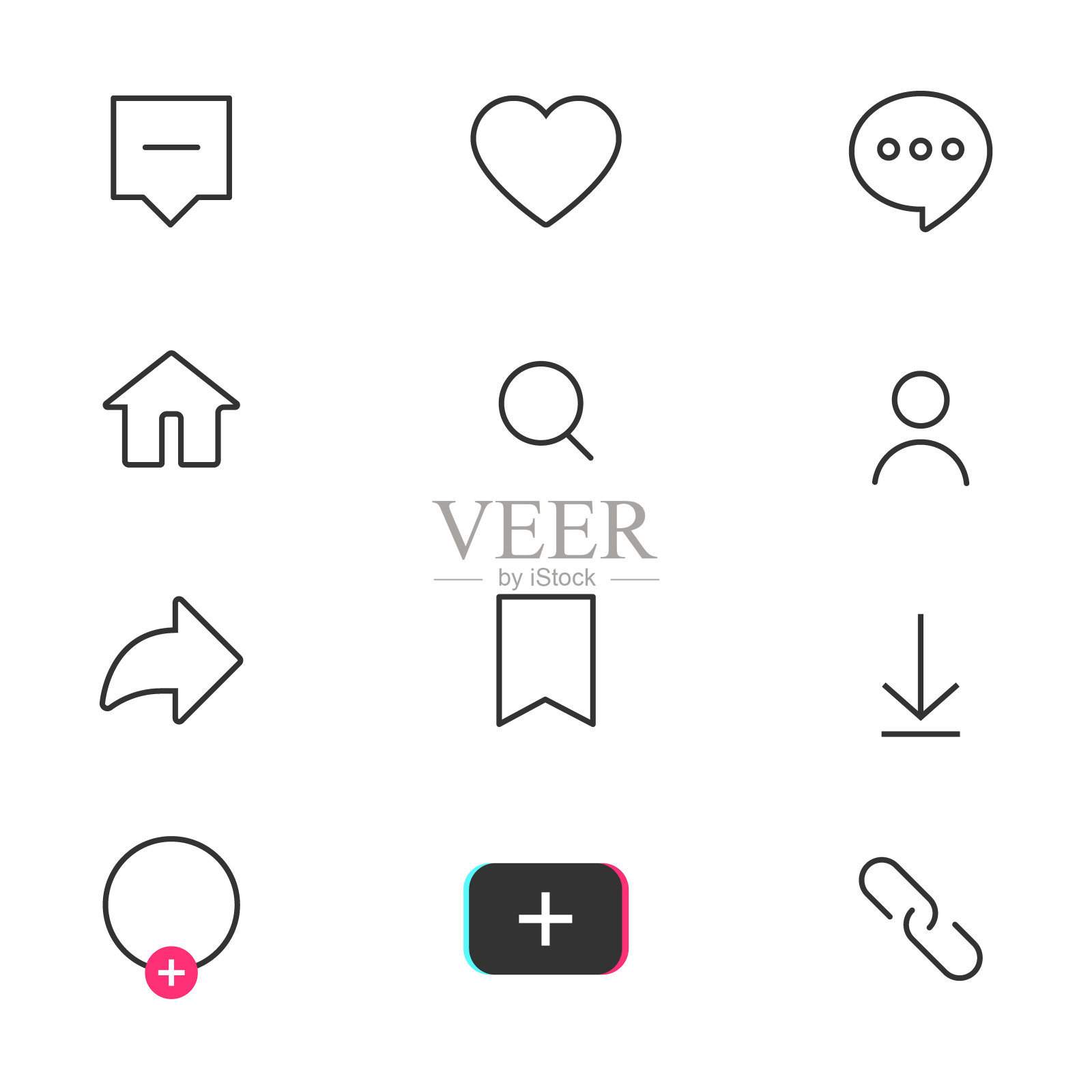 图标应用程序。社交媒体模板孤立在背景上。矢量插图。每股收益10图标素材