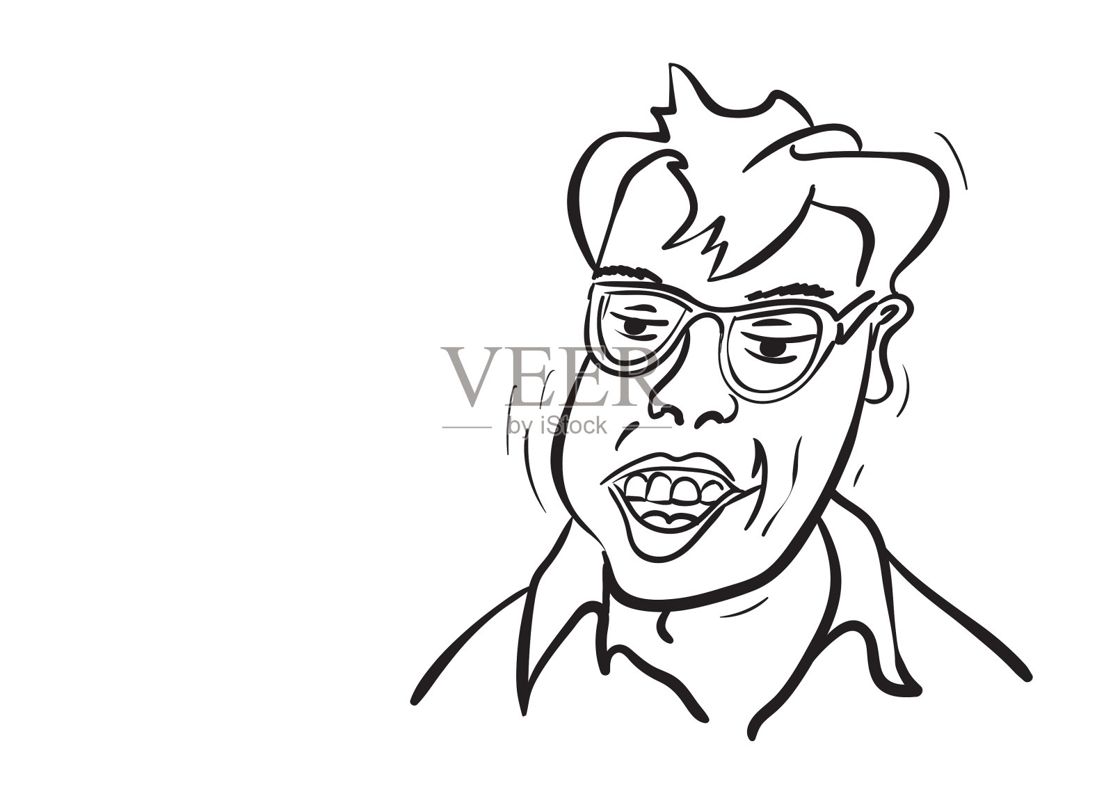 戴眼镜的人在白色插画图片素材