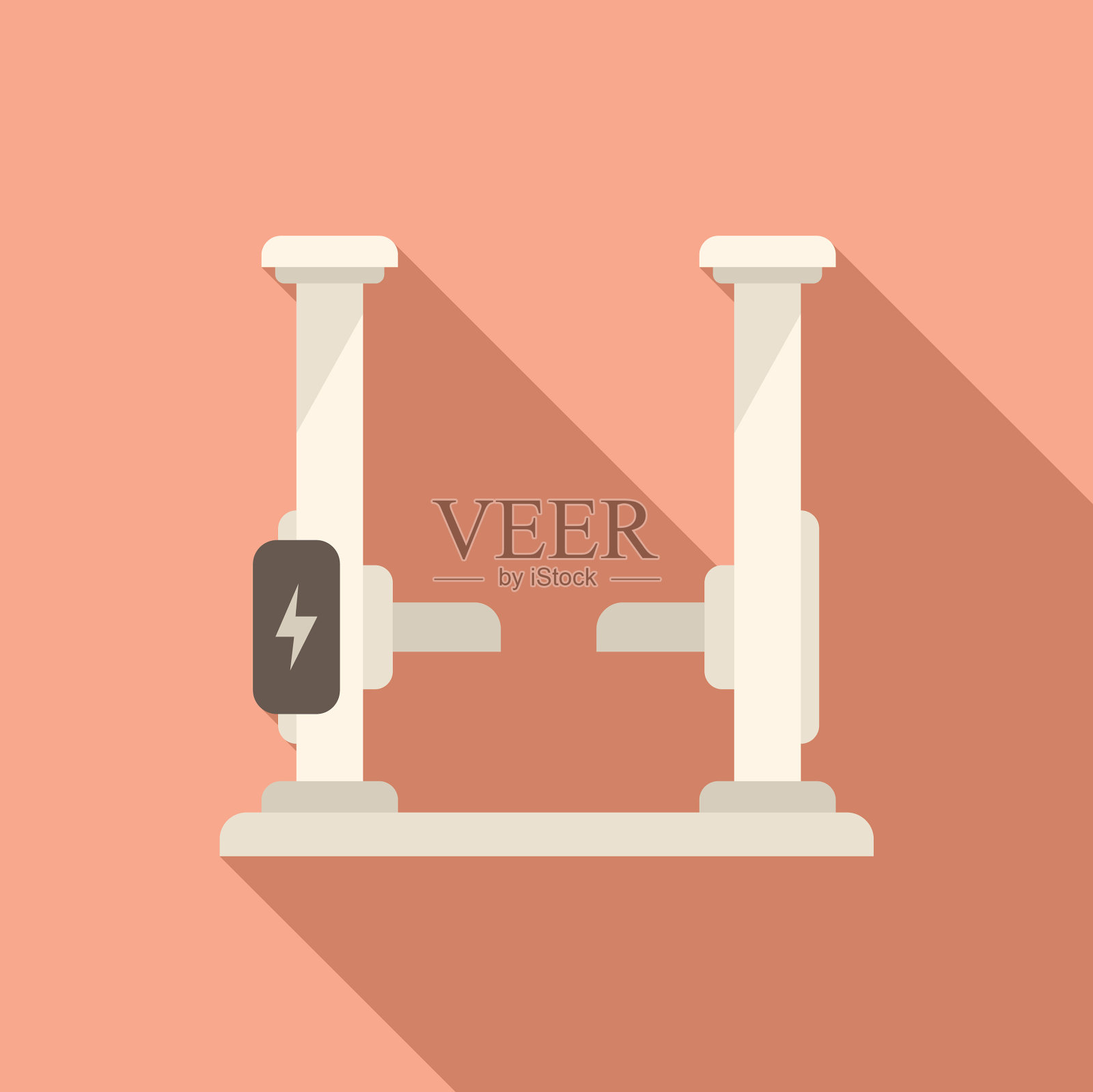 汽车电梯图标平面汽车车库插画图片素材