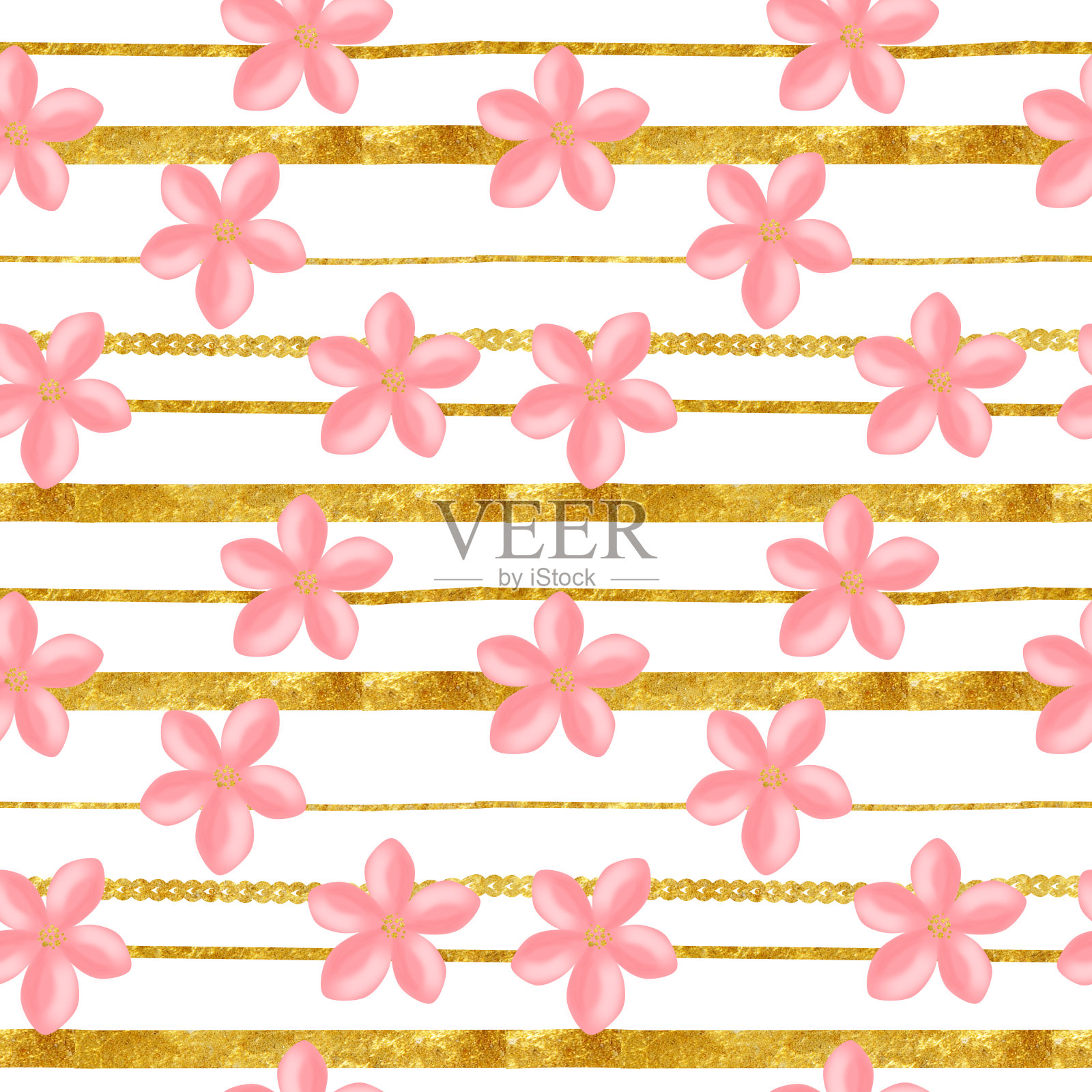 无缝的花卉图案。打印模式。包装纸的纹理。花卉插图插画图片素材