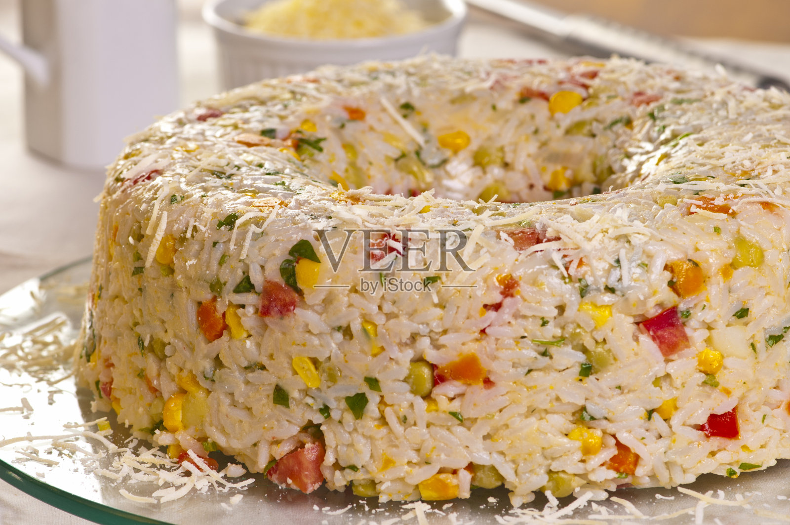 米饭和蔬菜照片摄影图片