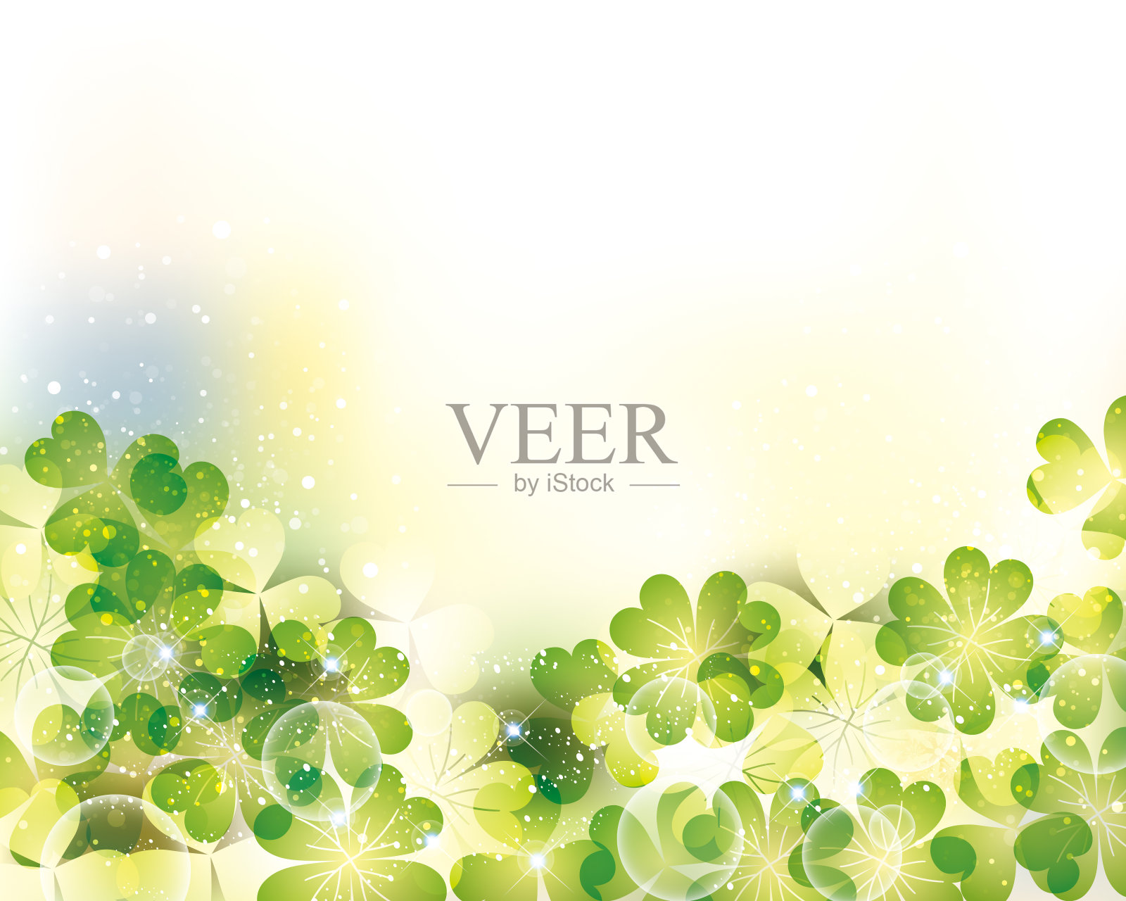 三叶草剪影插图的背景插画图片素材