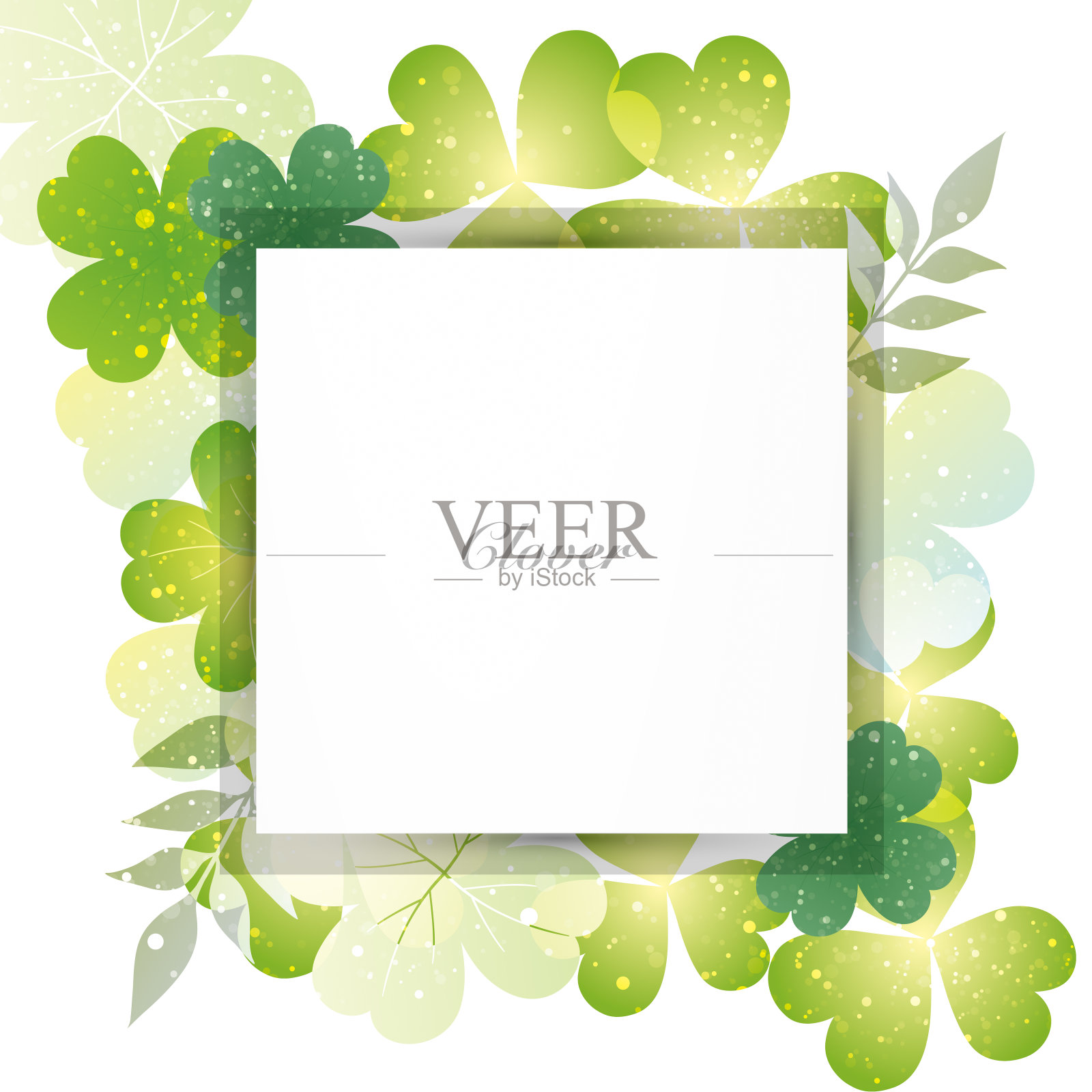 三叶草剪影插图的背景插画图片素材