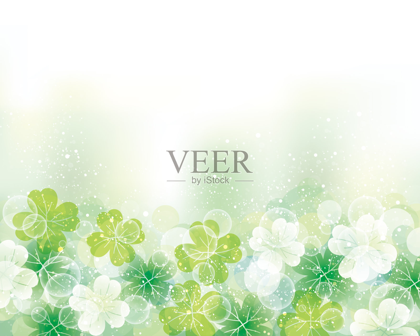 三叶草剪影插图的背景插画图片素材