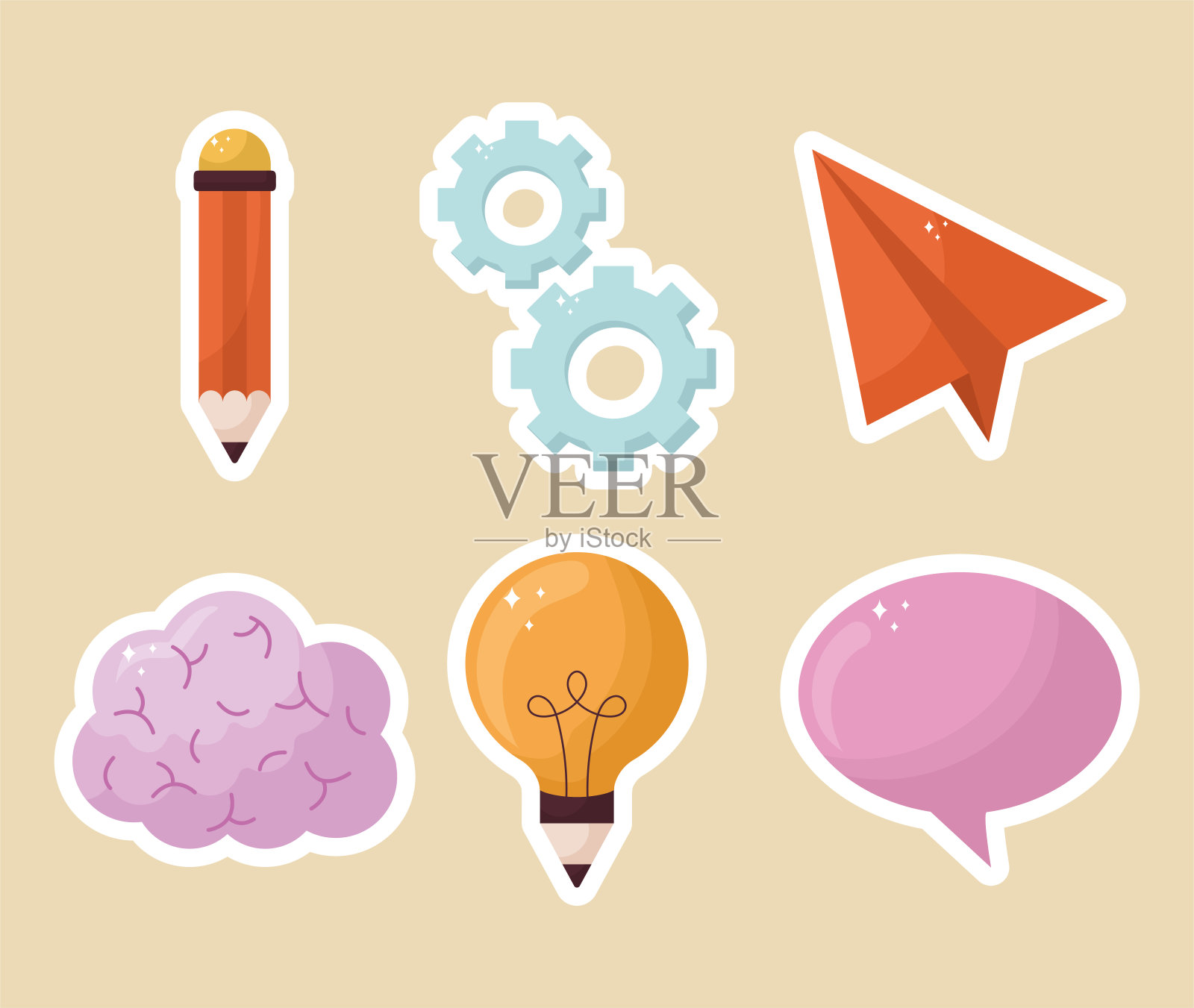 六个创意项目插画图片素材