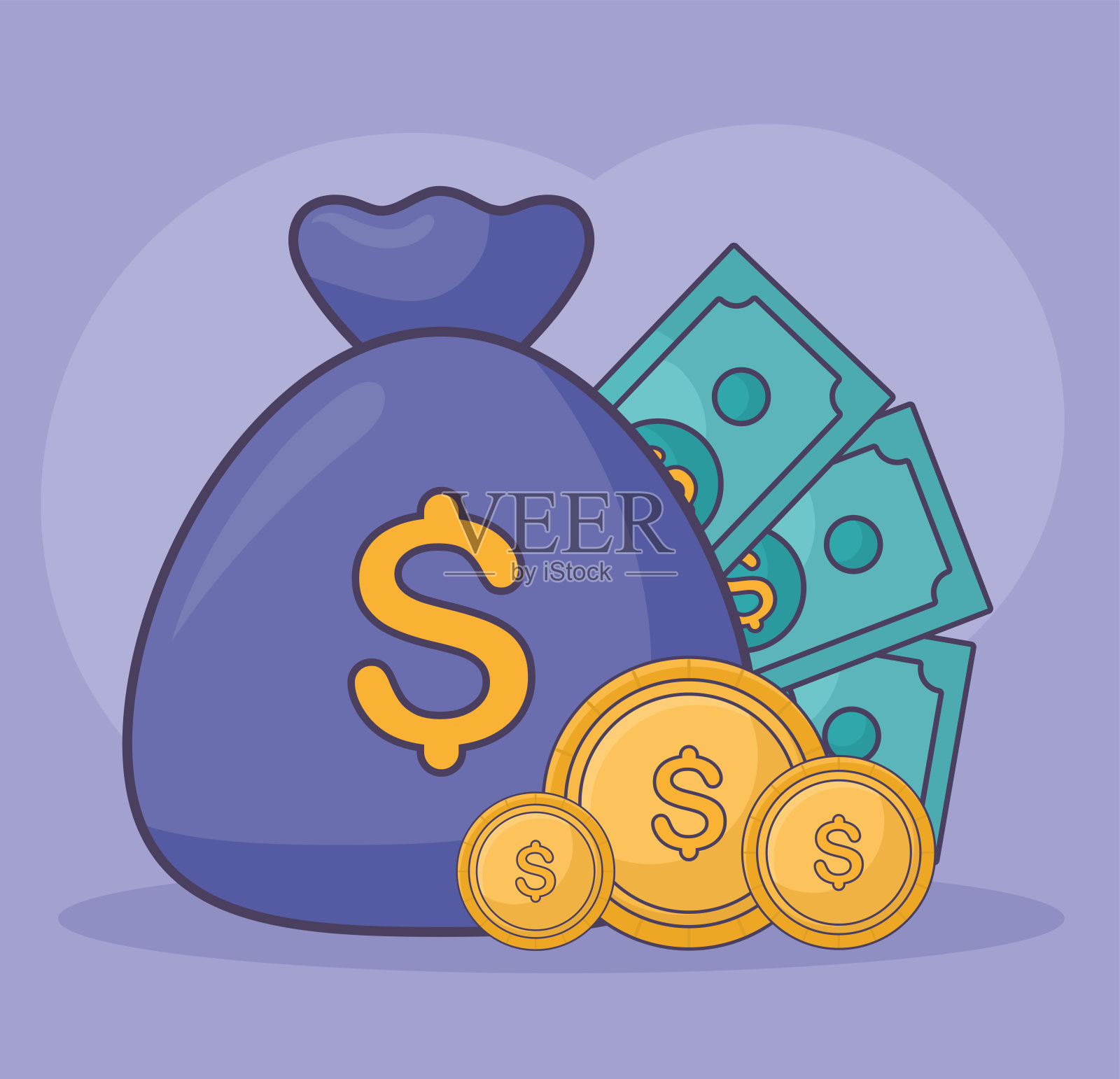 财务项目设计插画图片素材