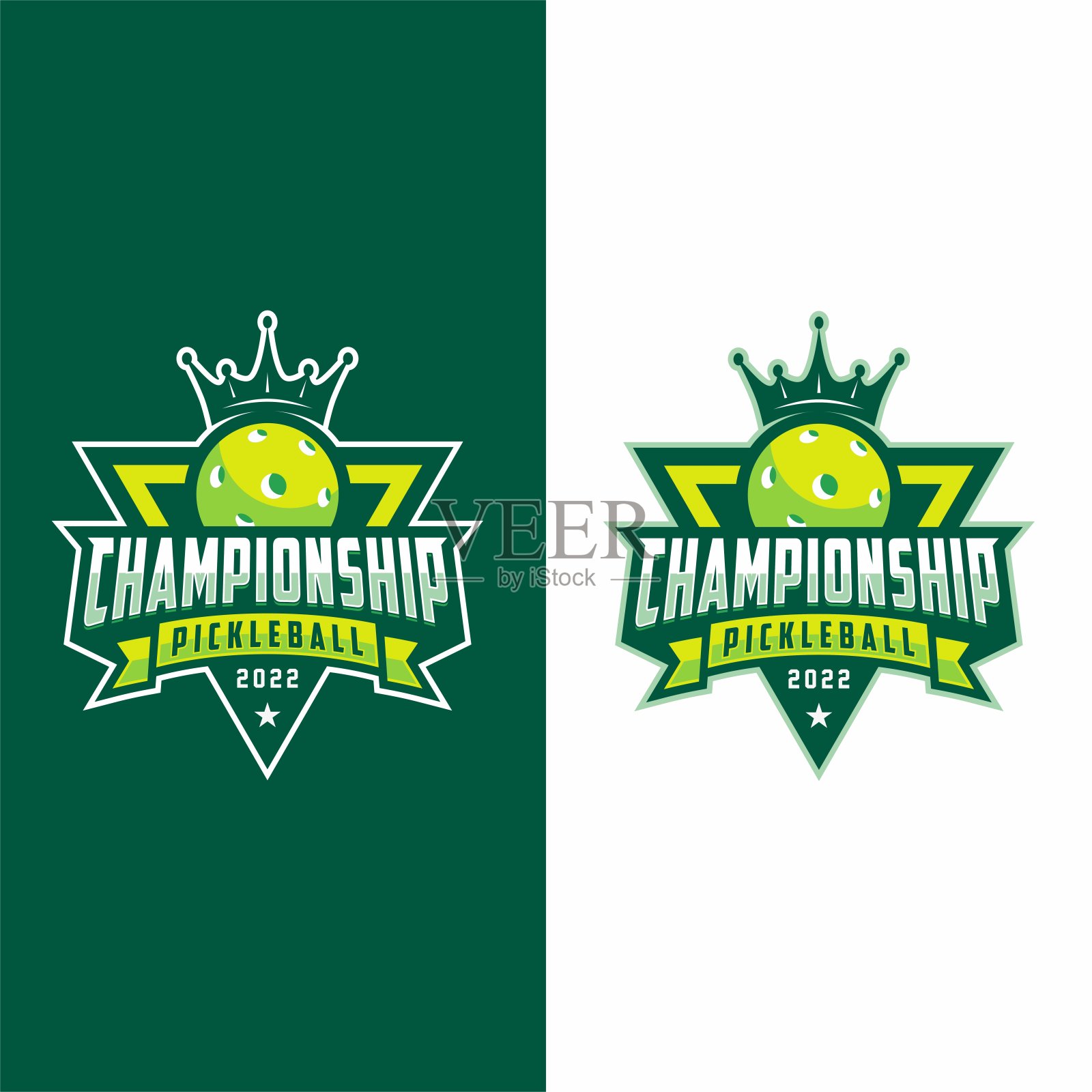 Pickleball图标设计，运动徽章模板。矢量图设计元素图片