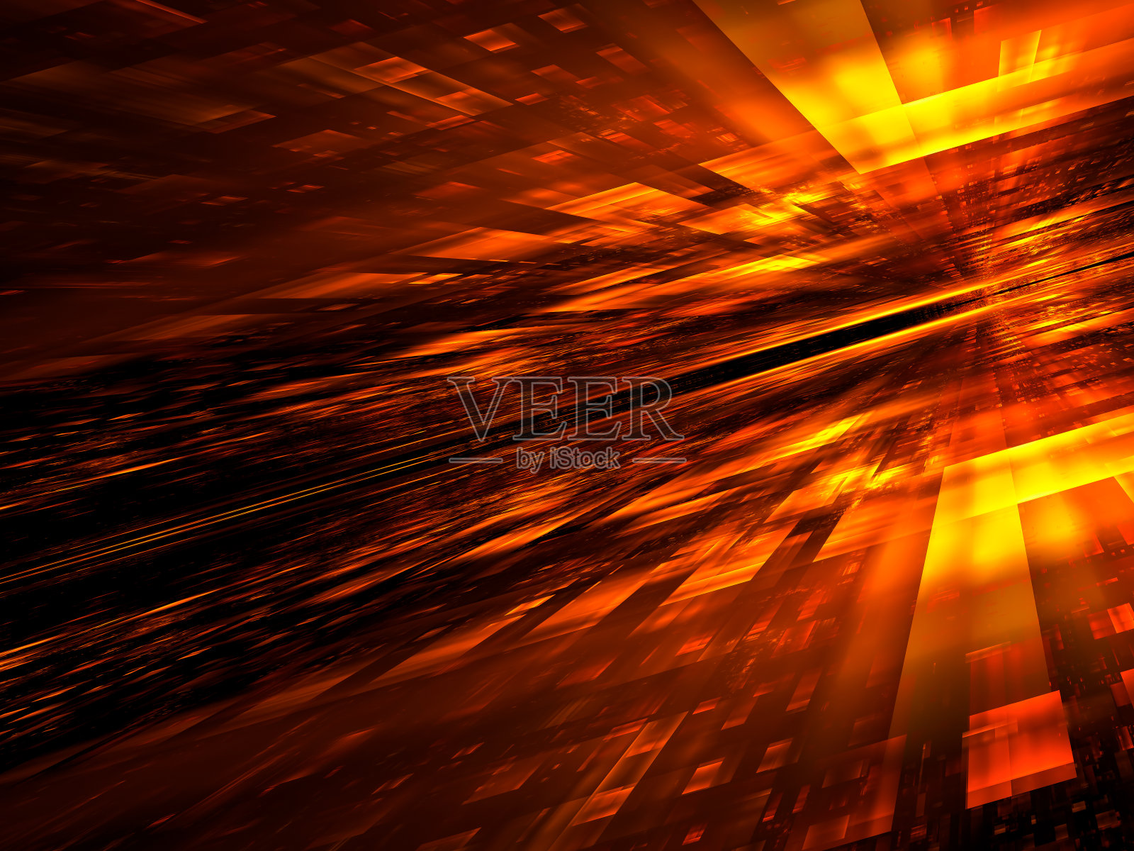 模糊的黄金分形背景-抽象的三维插图照片摄影图片