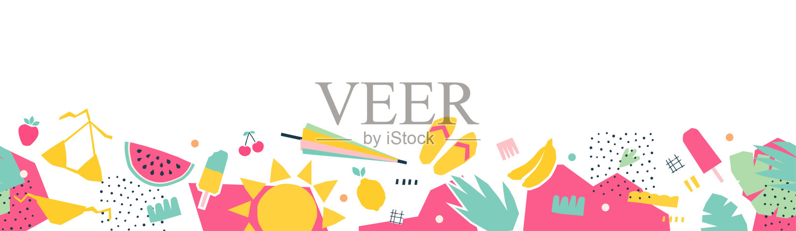 夏天边界模式插画图片素材