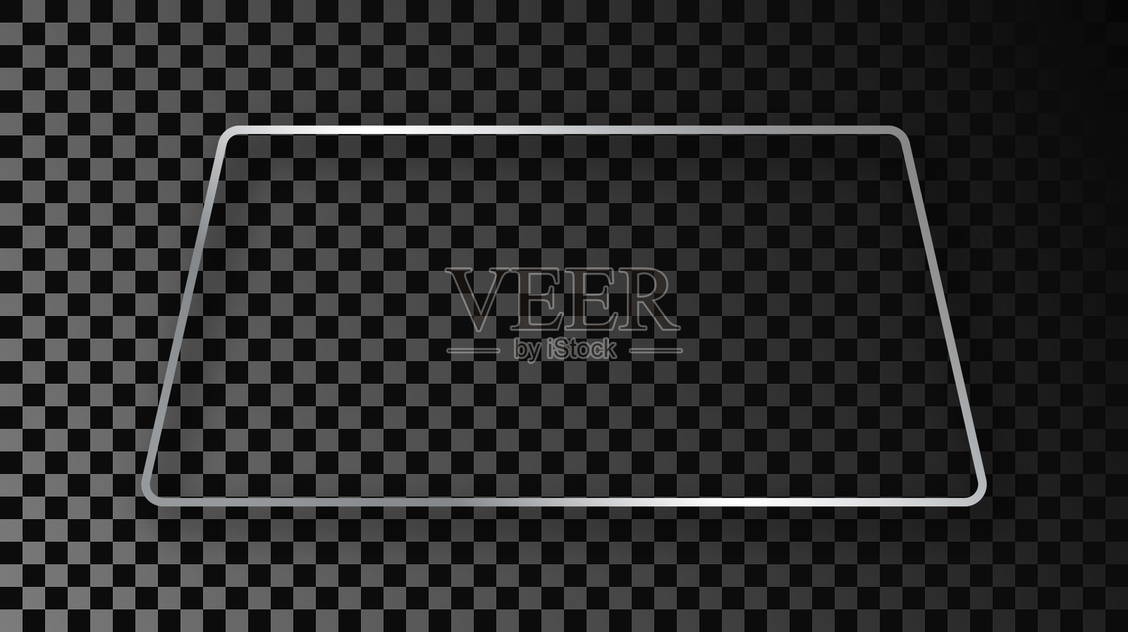 银色发光圆形梯形框架与阴影插画图片素材