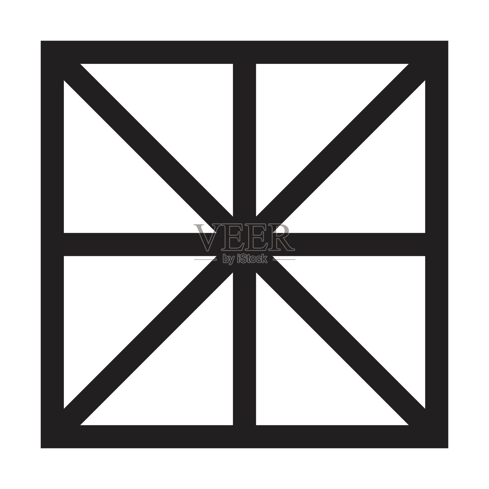 抽象的方形几何形状，现代和当代设计艺术元素海报，墙壁艺术和版画收藏在一个字形向量插画图片素材