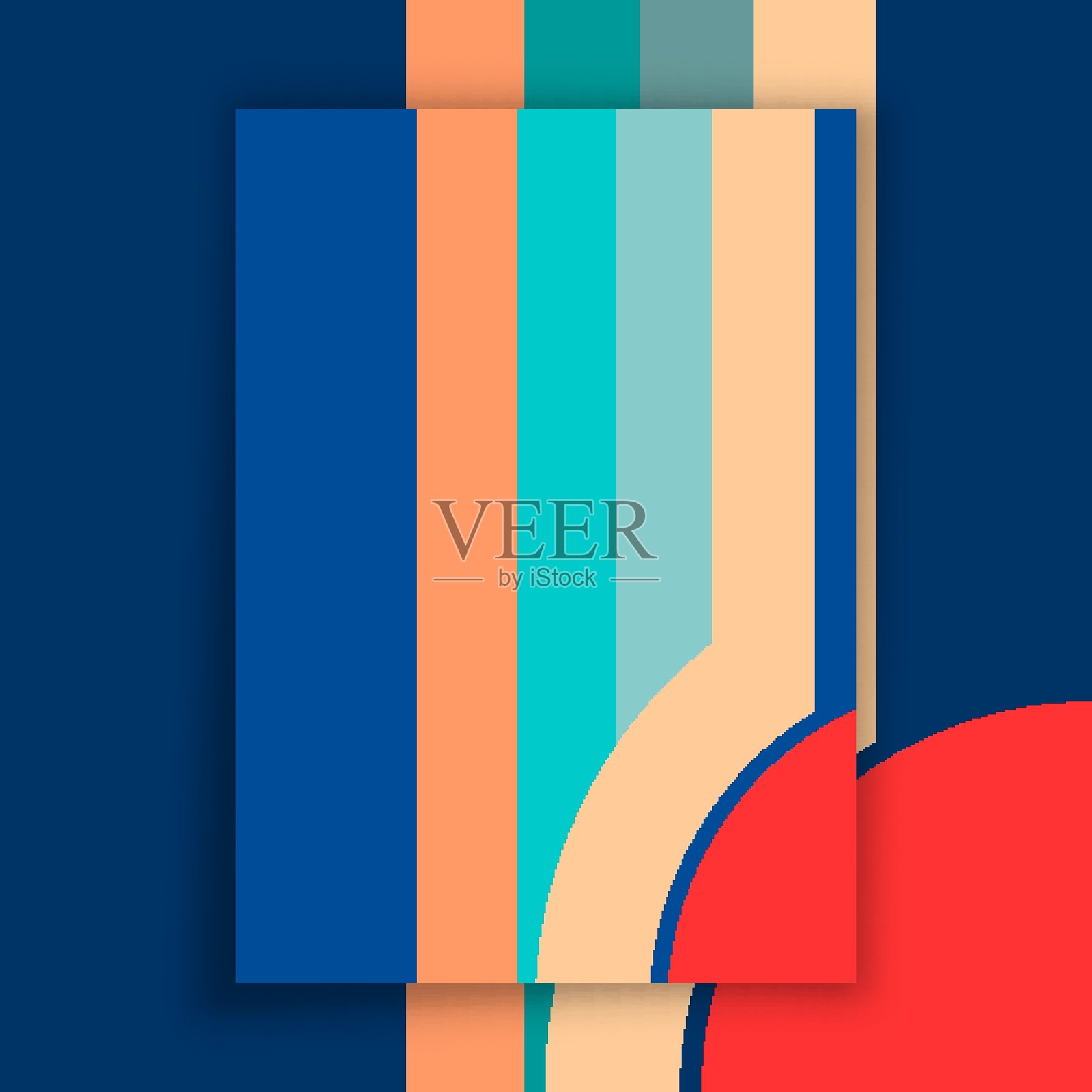 复古设计背景与复古色条纹。矢量插图。插画图片素材