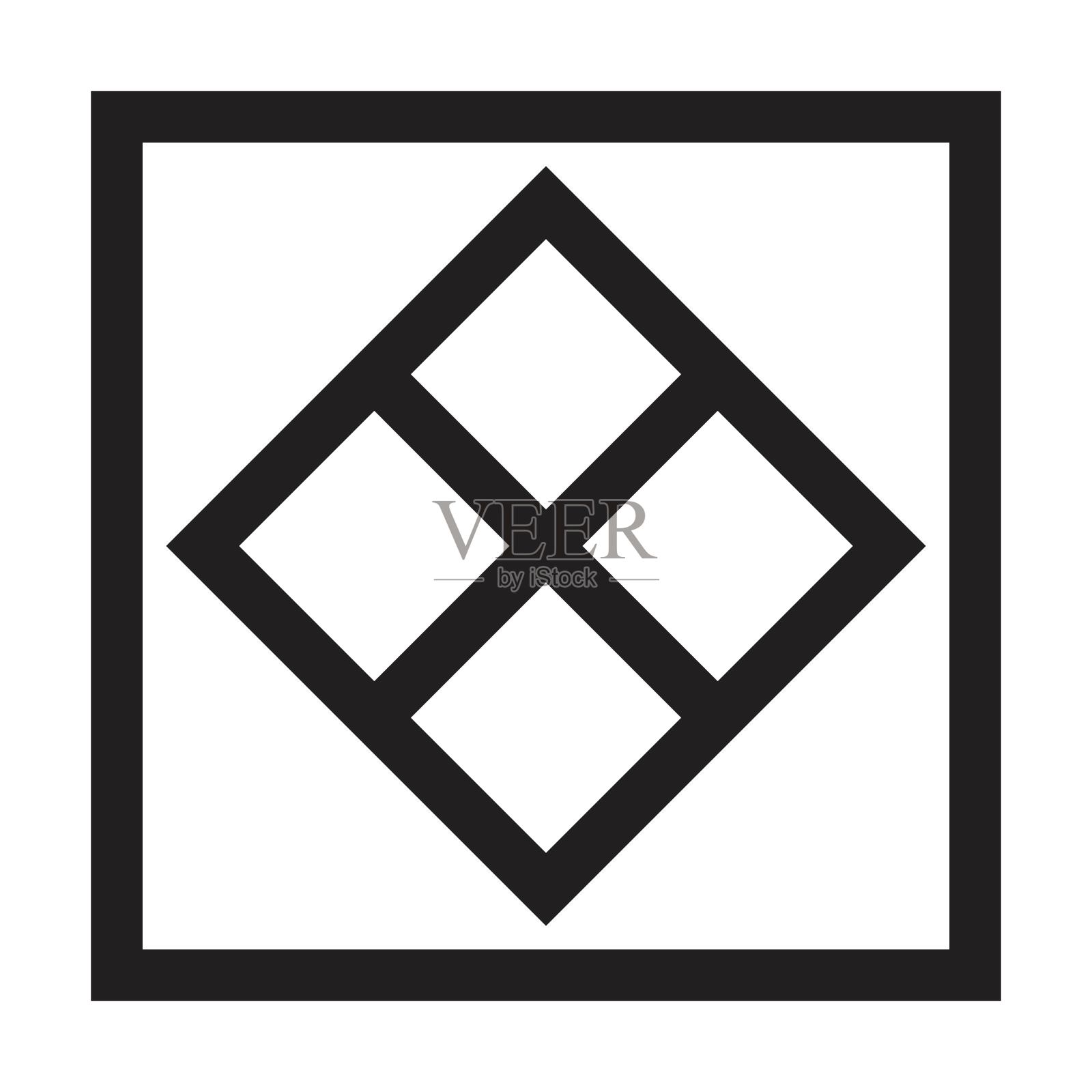 抽象的方形几何形状，现代和当代设计艺术元素海报，墙壁艺术和版画收藏在一个字形向量插画图片素材