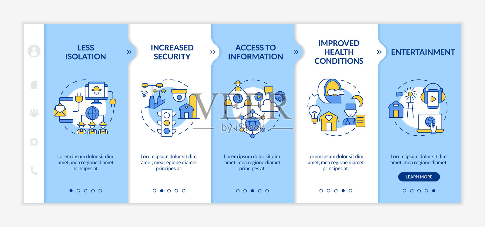 能源服务的好处和RE蓝白入职模板插画图片素材