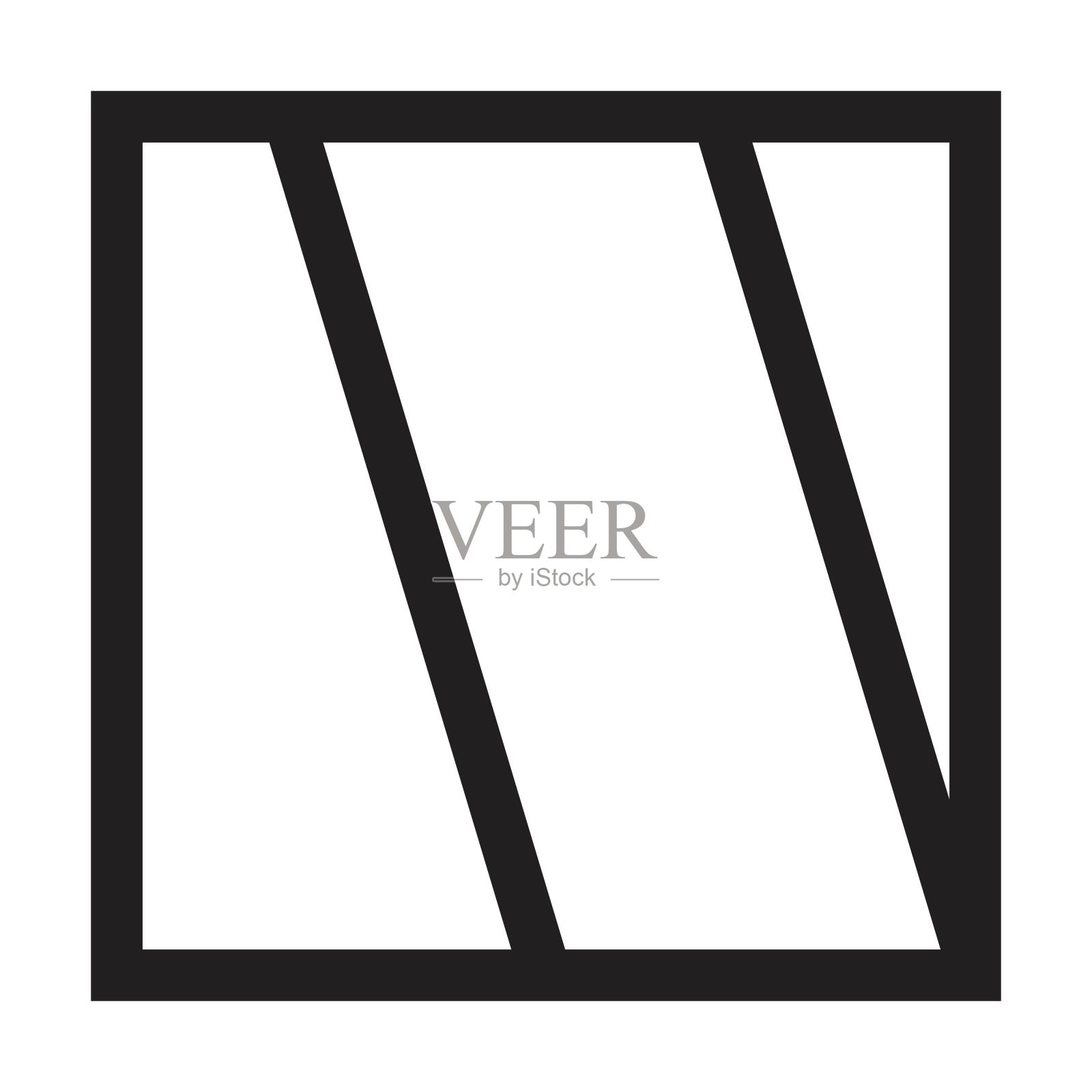 抽象的方形几何形状，现代和当代设计艺术元素海报，墙壁艺术和版画收藏在一个字形向量插画图片素材