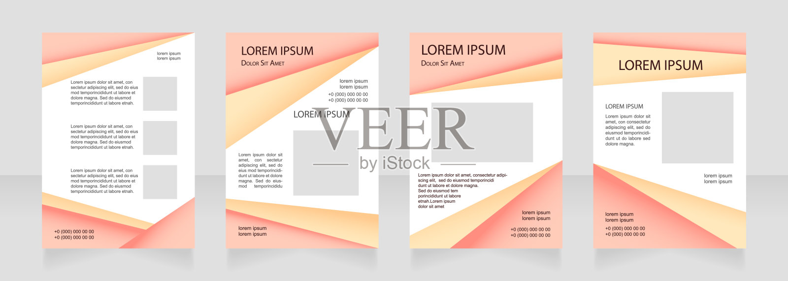 红色现代空白宣传册布局设计设计模板素材