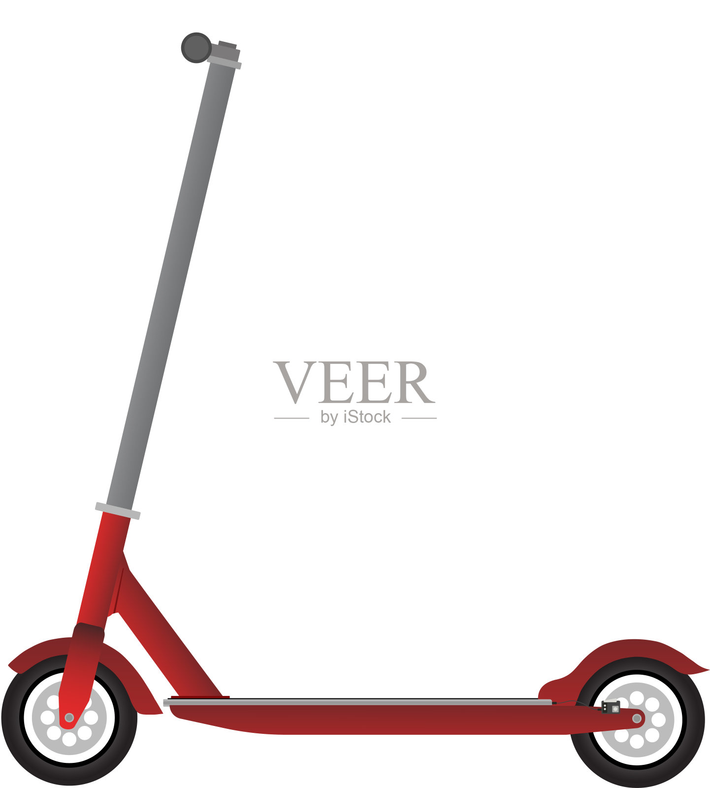 电动滑板车孤立在白色背景上。生态替代运输概念。插画图片素材