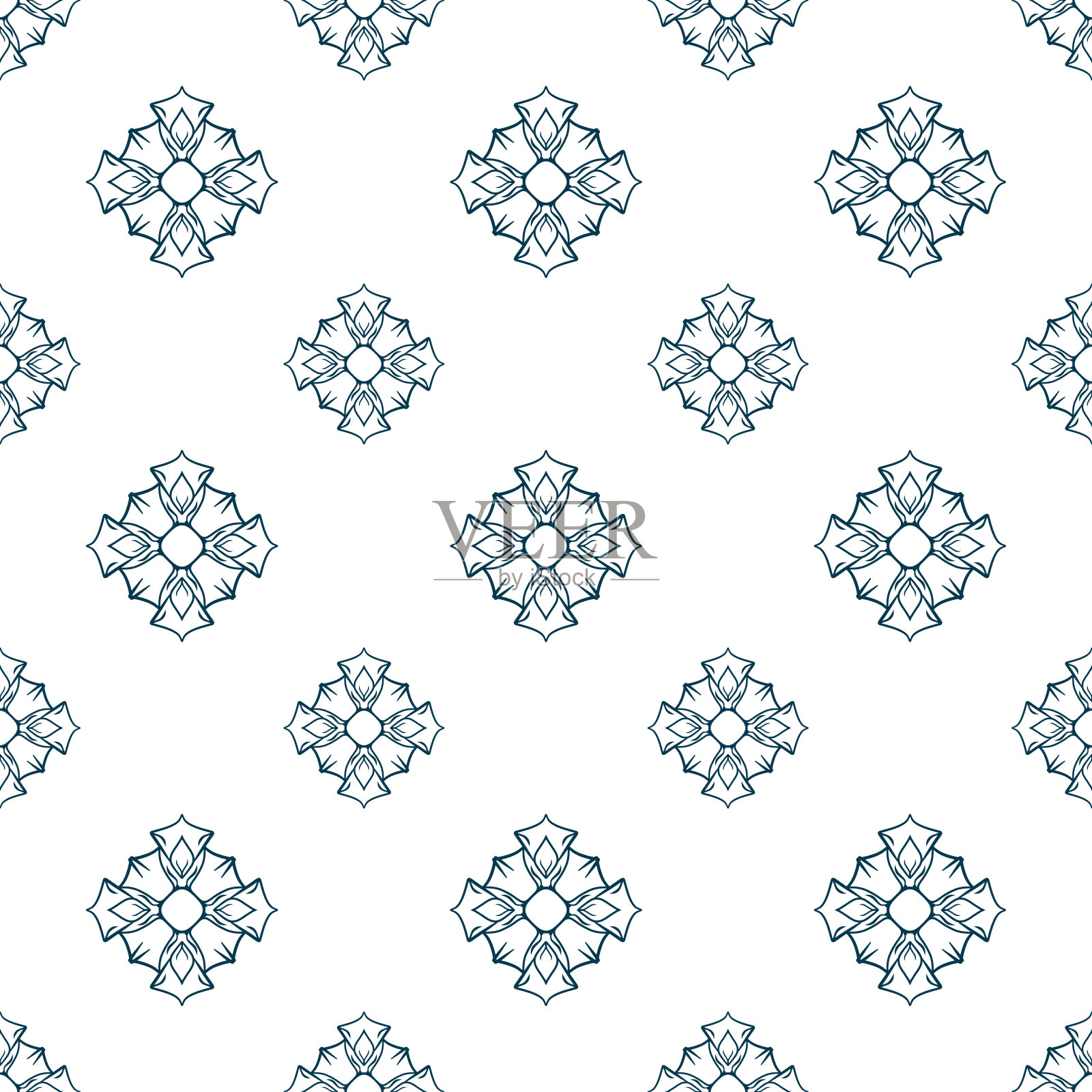 单色纺织品重复图案、无缝矢量重复图案，适用于纺织品、产品包装、礼品封面、面料等无缝印花工作，在样板面板上添加图案样本。插画图片素材