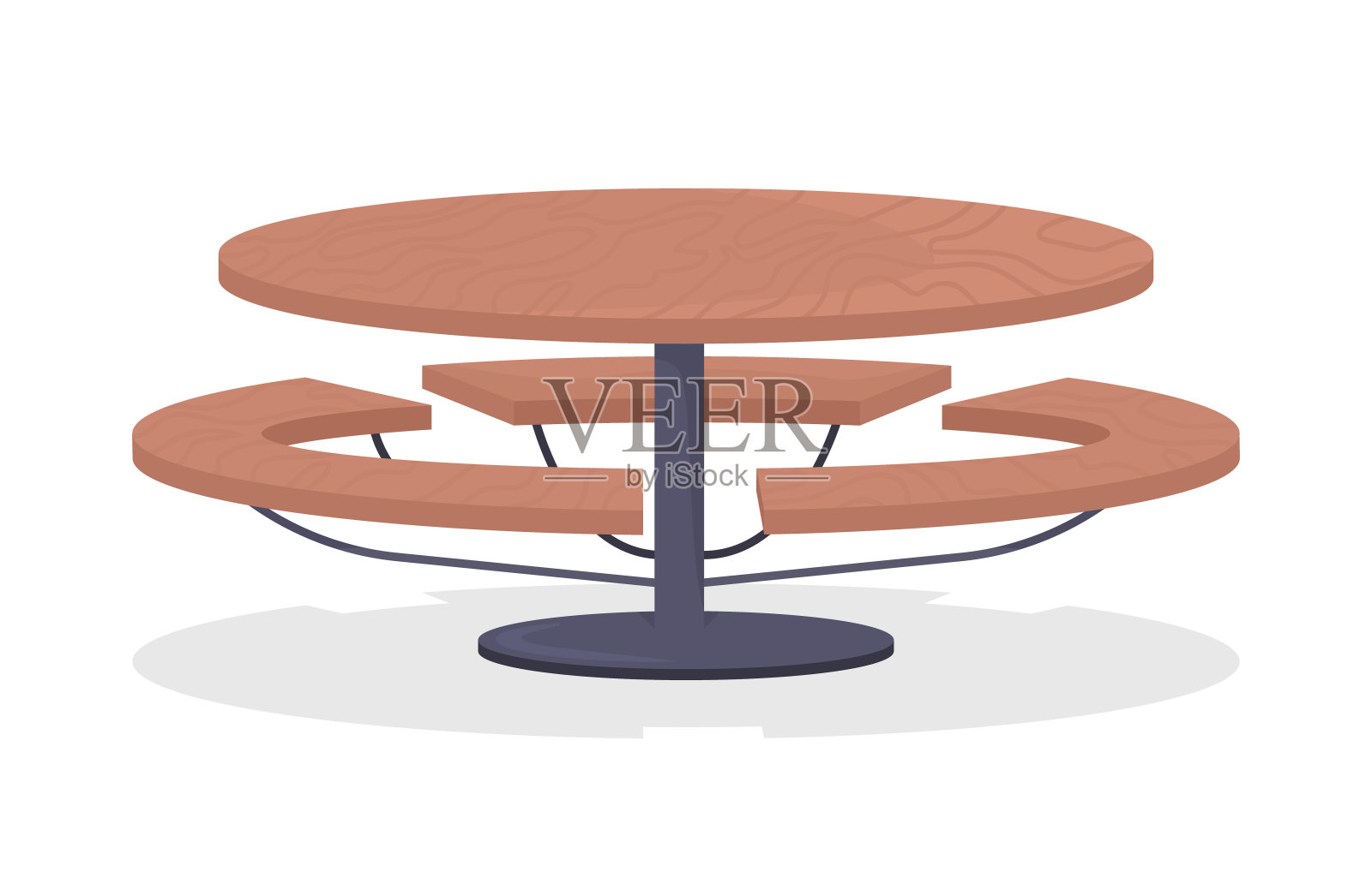 户外桌子半平面颜色矢量项目插画图片素材