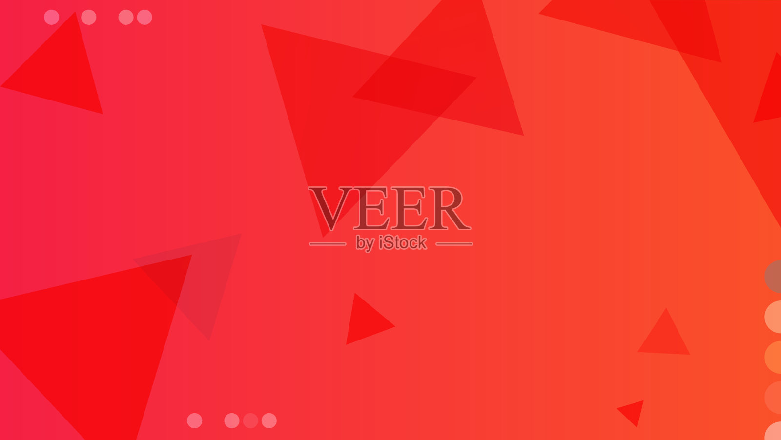 摘要梯度红色背景三角形和圆圈。矢量插图。插画图片素材