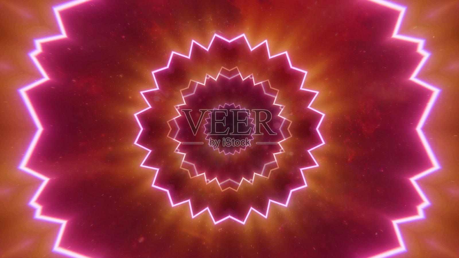 美丽的抽象万花筒技术背景的各种几何形状插画图片素材