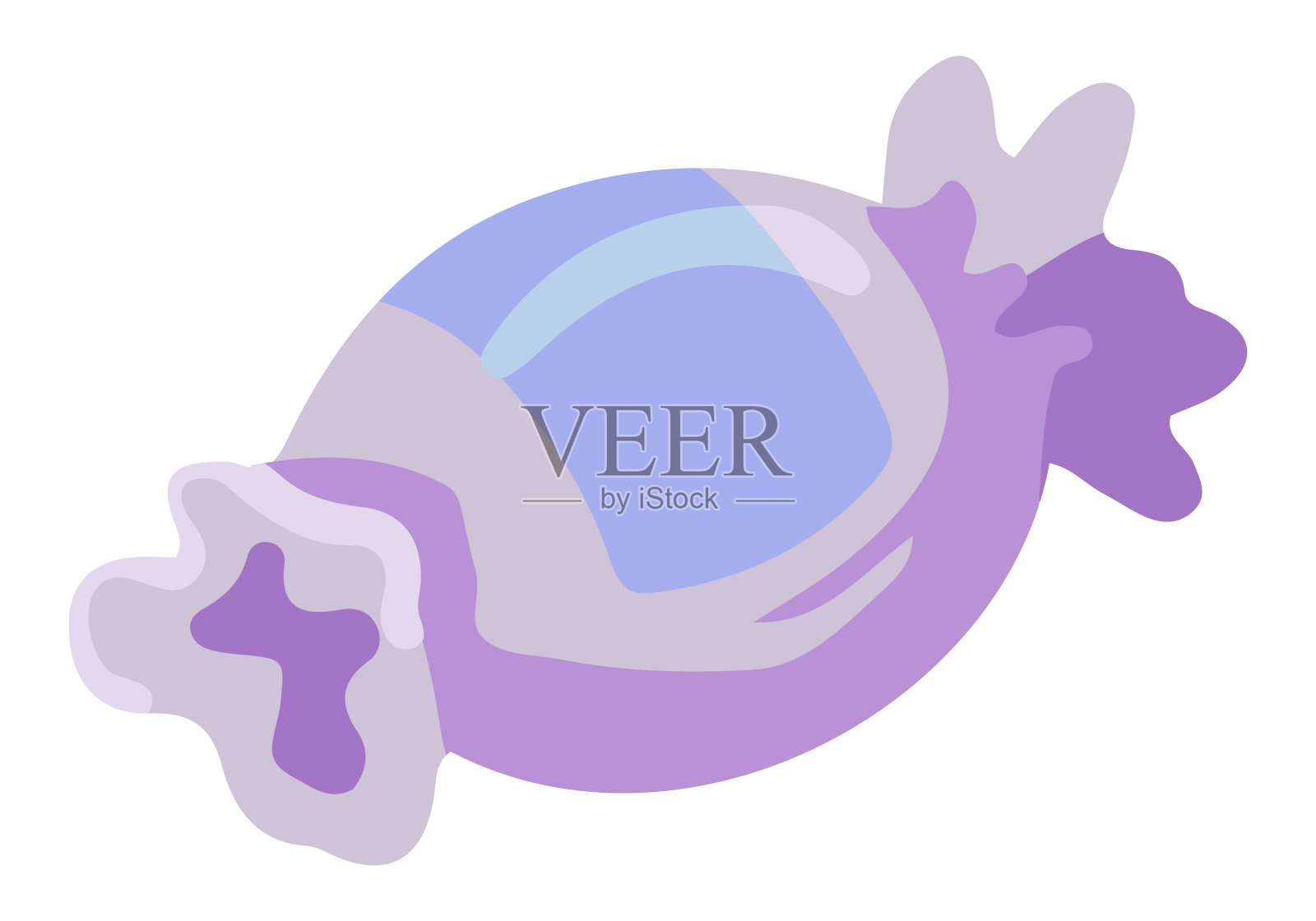 糖果甜点。手绘矢量插图在平面风格。一份甜食。卡通剪贴画孤立在白色背景。设计元素图片