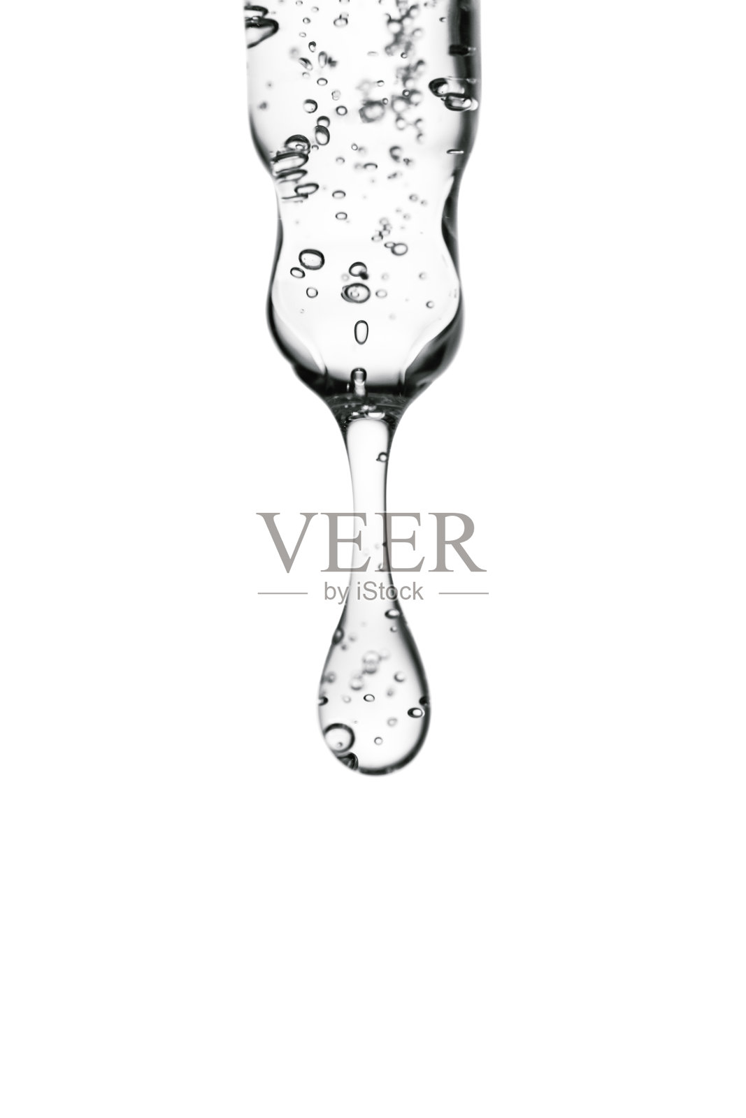 透明吸液管，白色孤立背景上的化妆品。照片摄影图片