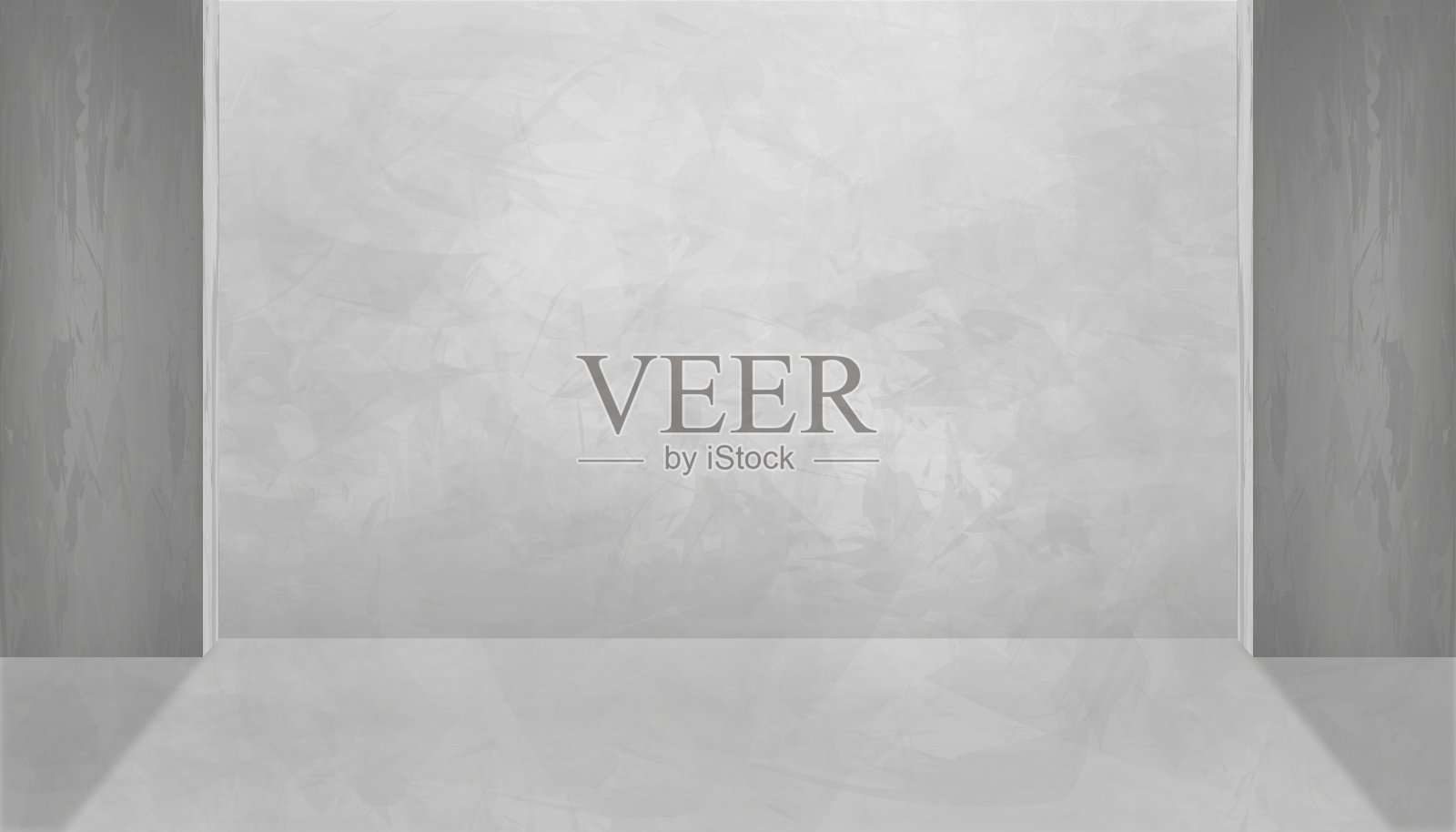 背景灰色混凝土工作室房间照明在空墙上和粗糙的灰色水泥地板上的阴影，矢量3D插图工业室内现代阁楼设计背景模板插画图片素材