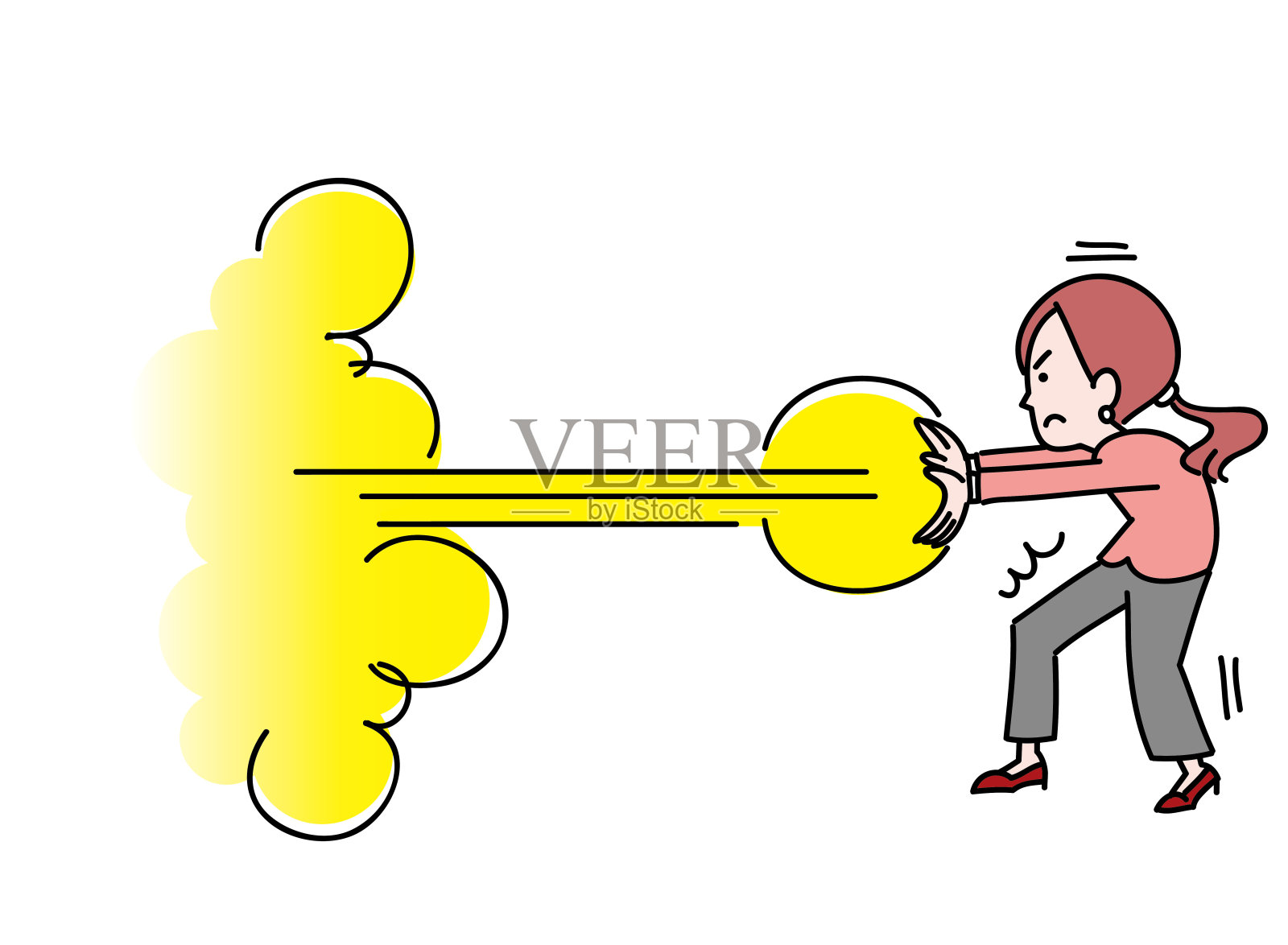 采取一系列特殊行动的女商人插画图片素材