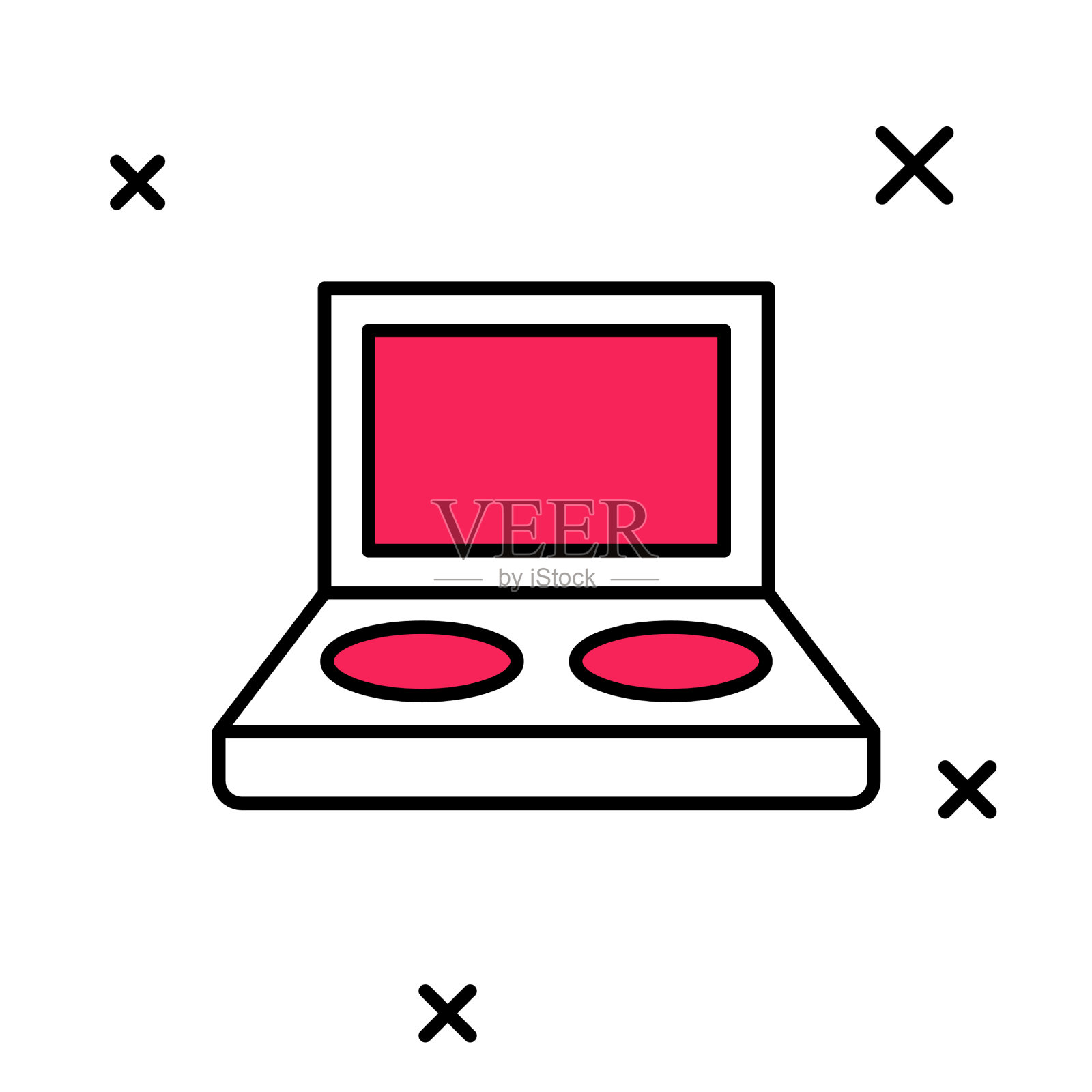 用画笔图标填充轮廓眼影调色板插画图片素材