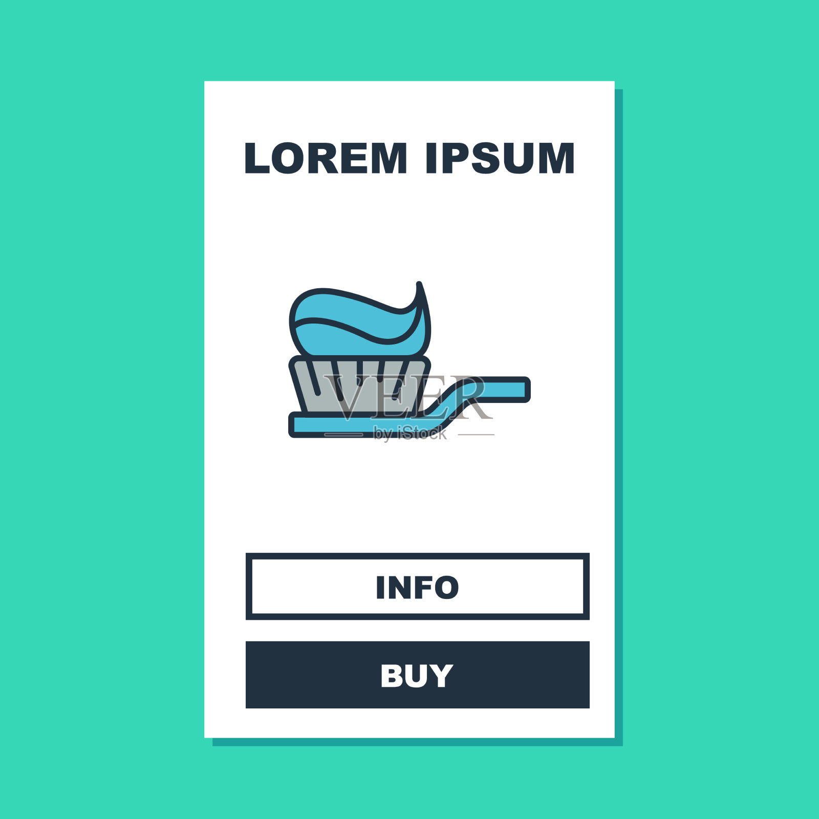 填充牙膏图标轮廓牙刷插画图片素材