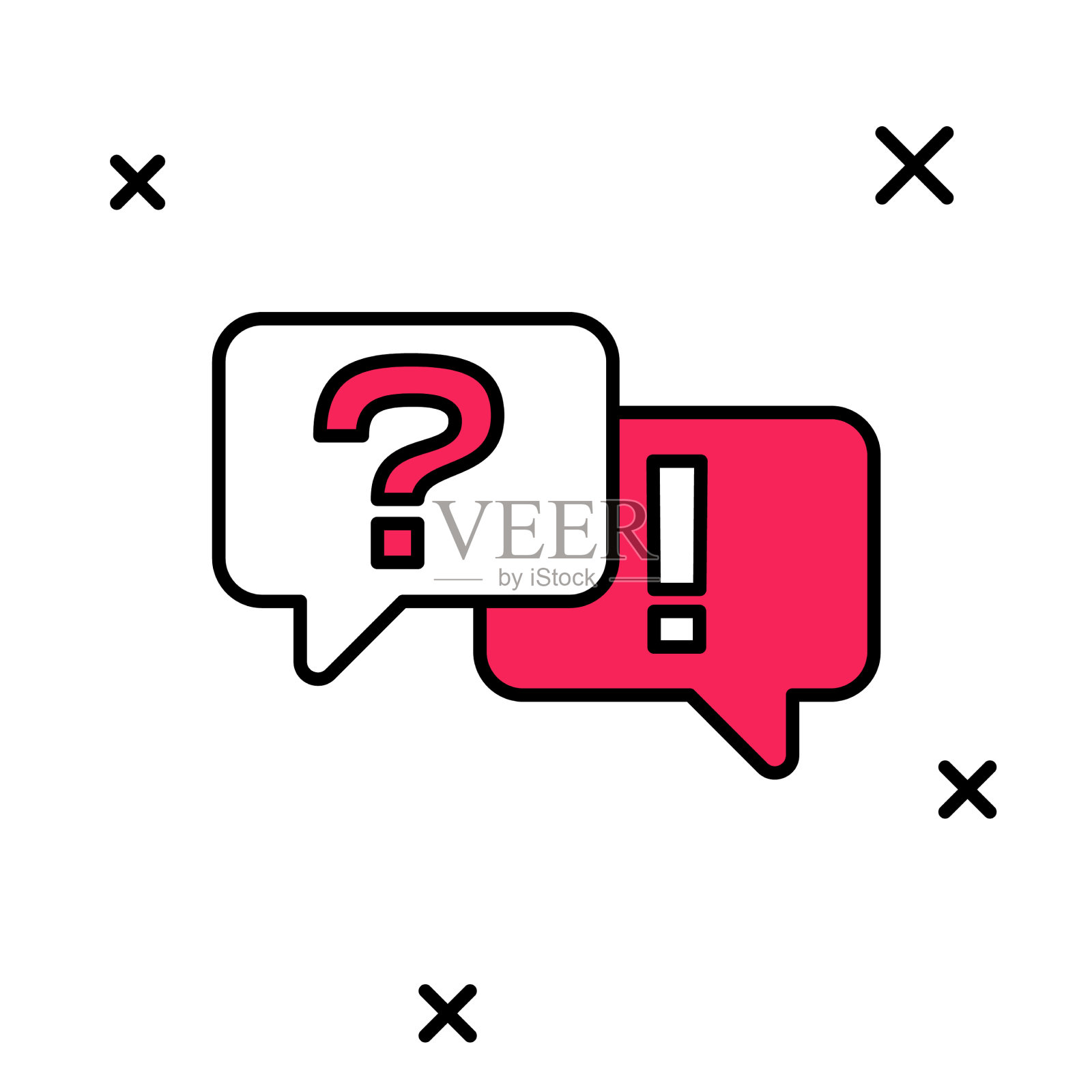 用问题填充演讲的提纲泡泡图标素材