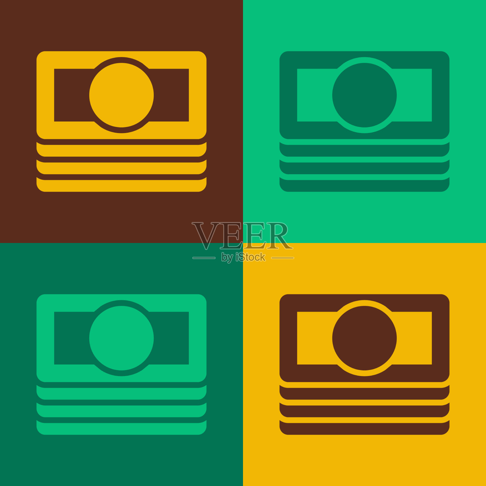 波普艺术叠纸钱现金图标孤立上图标素材