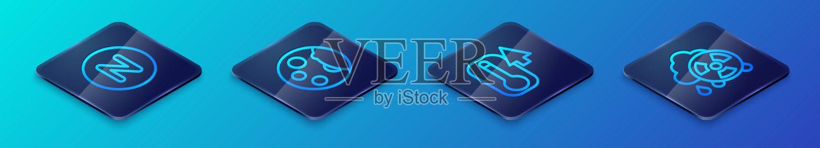 设置等距线温度计罗经向北图标素材