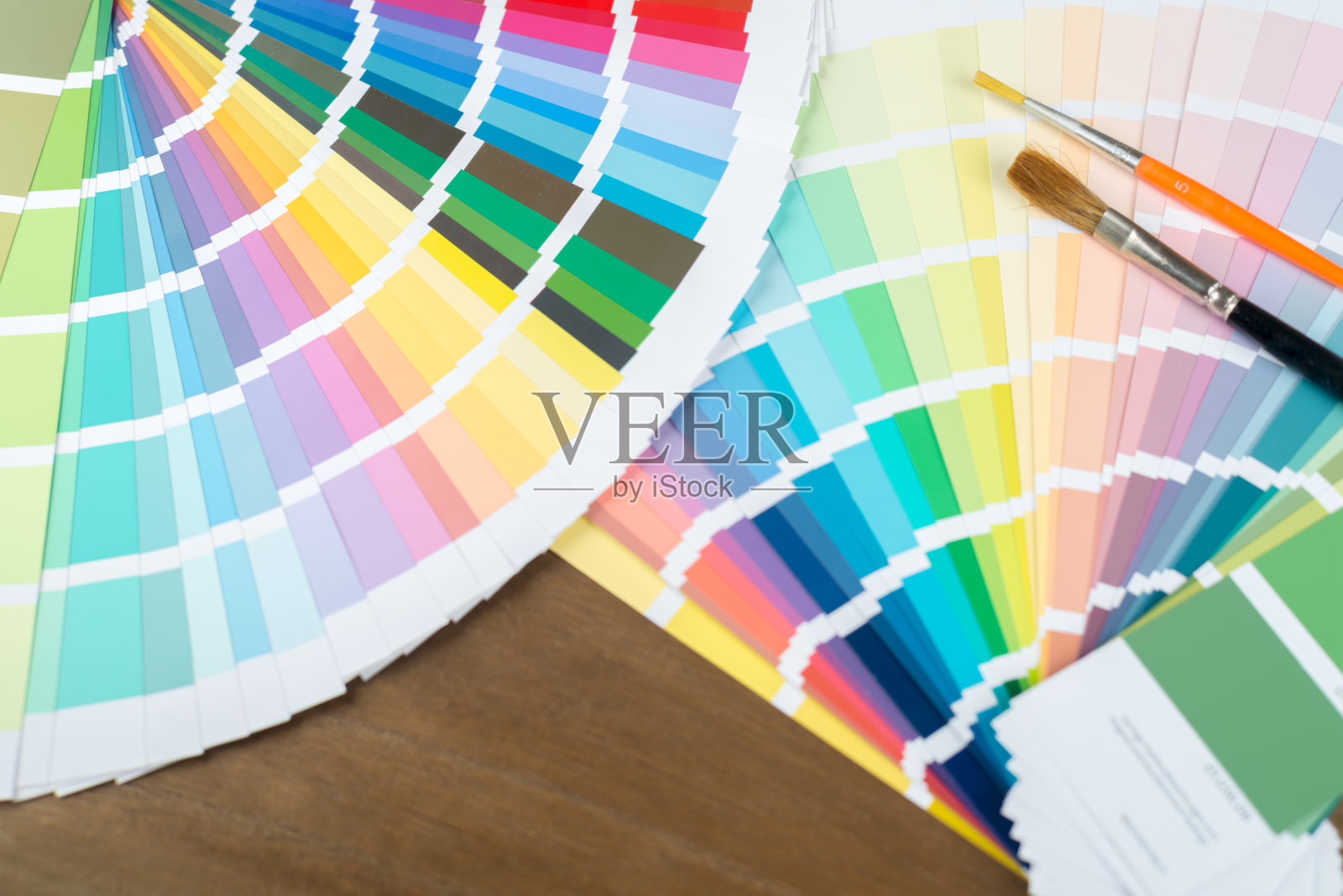 颜色样本，刷子和油漆的创意设计照片摄影图片